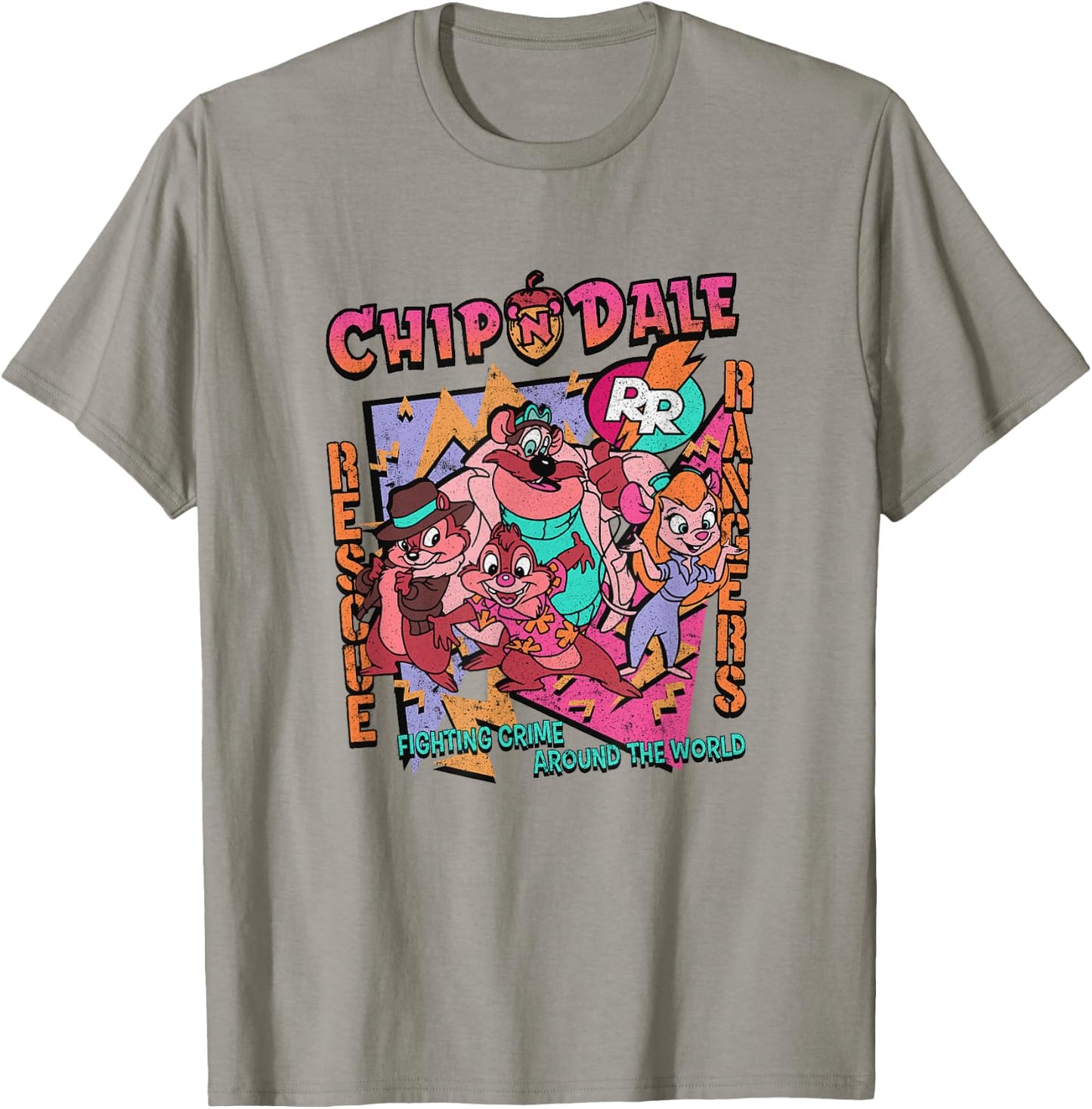 Disney Chip 'n' Dale Rescue Rangers Group Shot Retro Logo T-Shirt - T-Shirt | Sand