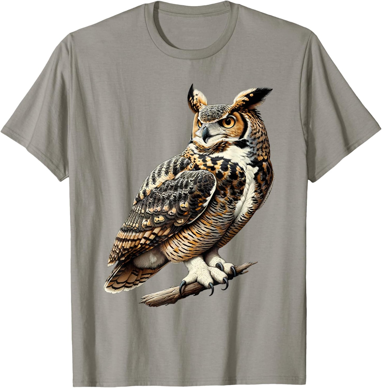 Great Horned Owl T-Shirt - T-Shirt | Sand