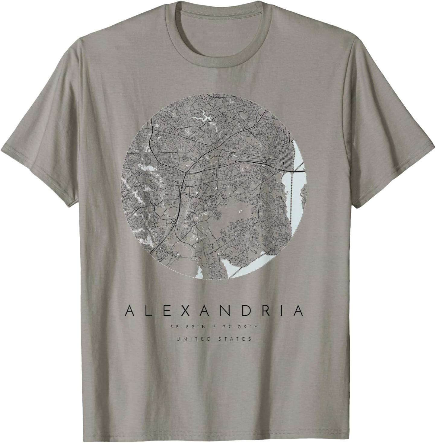Alexandria Virginia VA Coordinates map hometown T-Shirt - T-Shirt | Sand