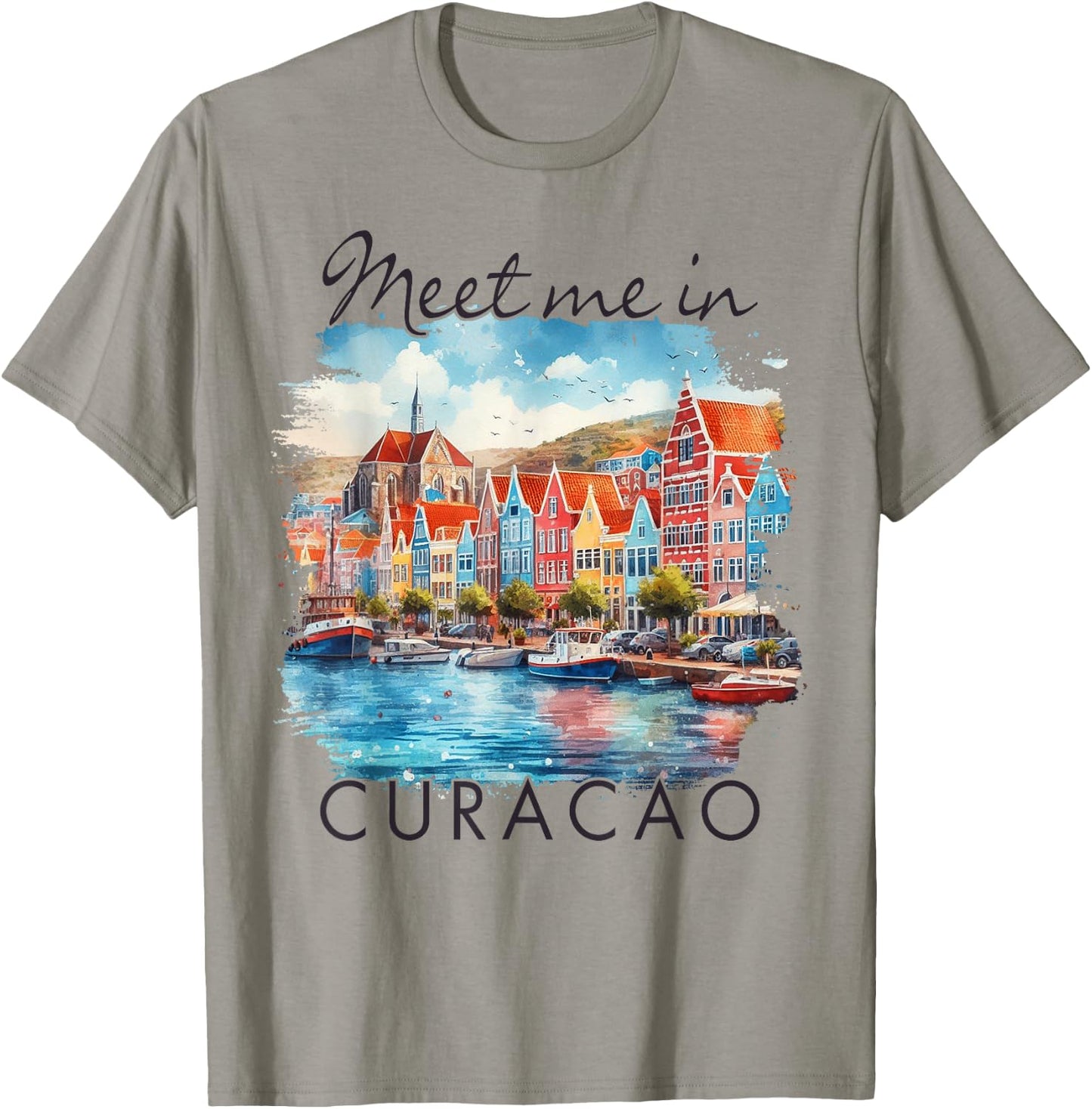 Curacao Caribbean Islands Travel Trip Meet Me in Curacao T-Shirt - T-Shirt | Sand