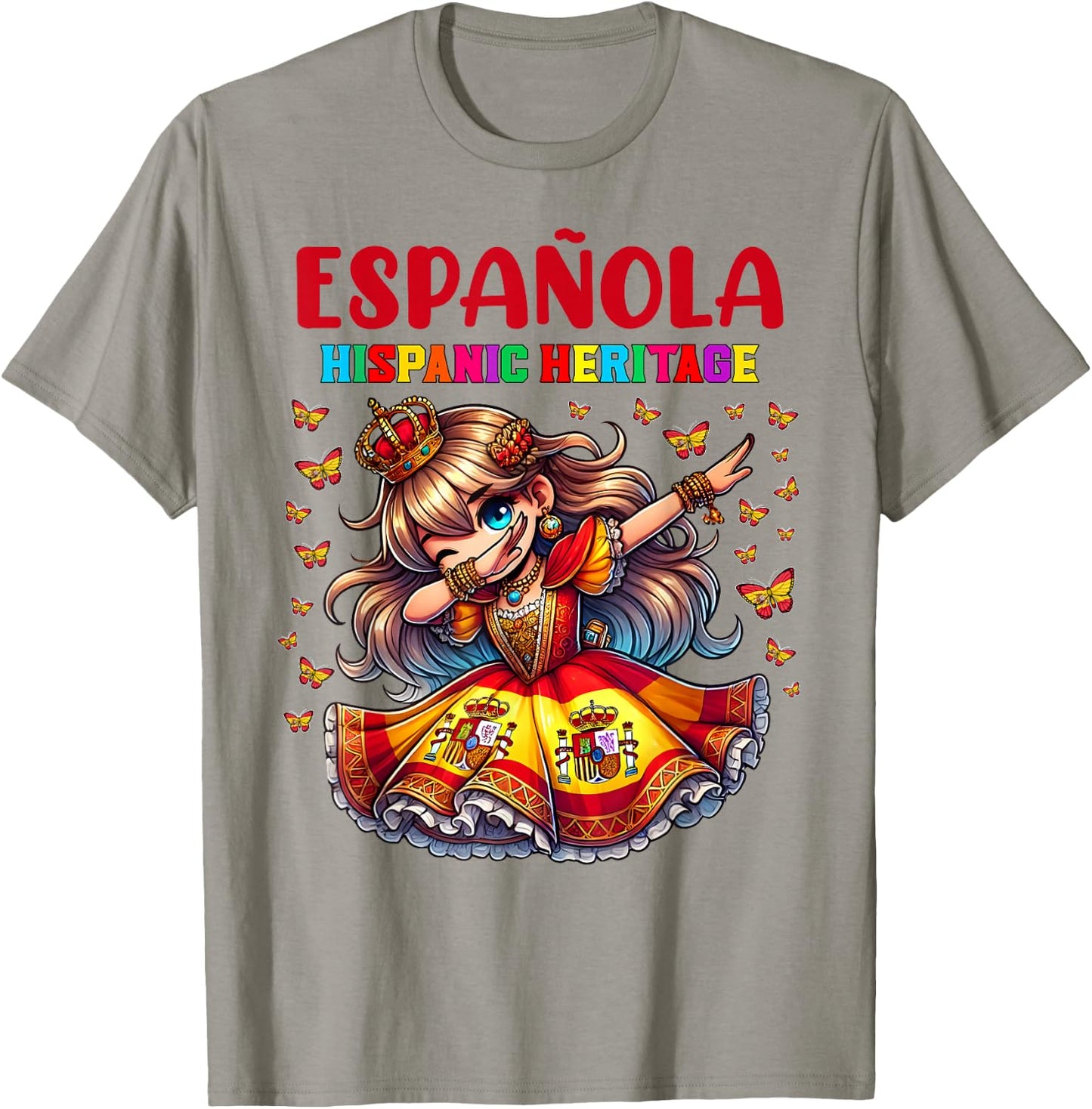 Spain Hispanic Heritage Month Celebration girls kids T-Shirt - T-Shirt | Sand