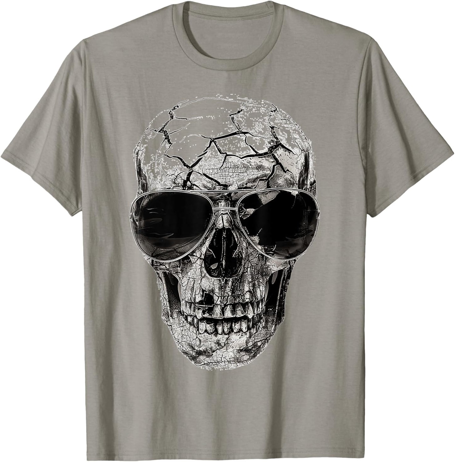 Skull Costume Halloween Spooky Sunglasses Art Skull T-Shirt - T-Shirt | Sand