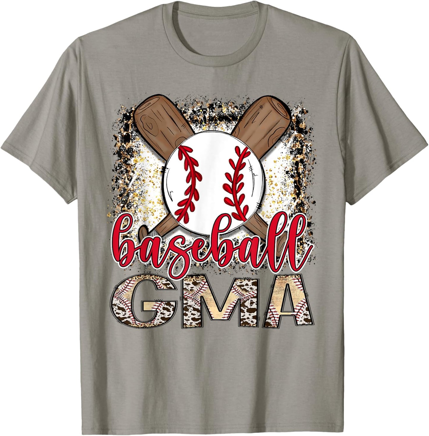 Baseball Gma Leopard Proud Ball Gma Game Day T-Shirt - T-Shirt | Sand