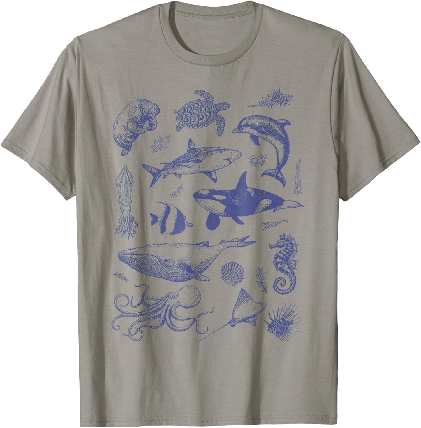 Vintage 90s Tattoo Sea Animal Ocean Nature T-Shirt - T-Shirt | Sand
