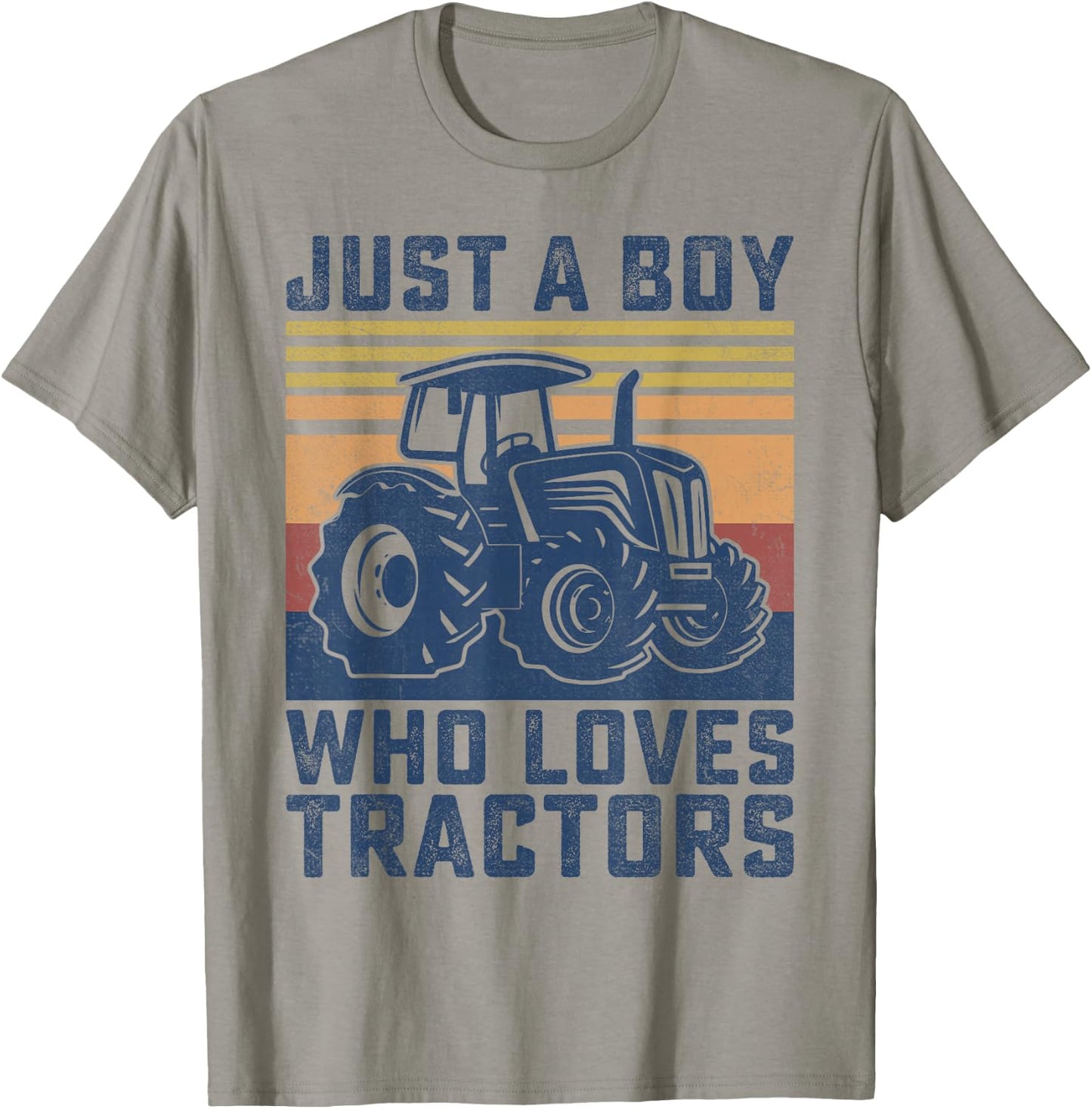 Kids Farm Just A Boy Who Loves Tractors Farmer Toddler Boys T-Shirt - T-Shirt | Sand