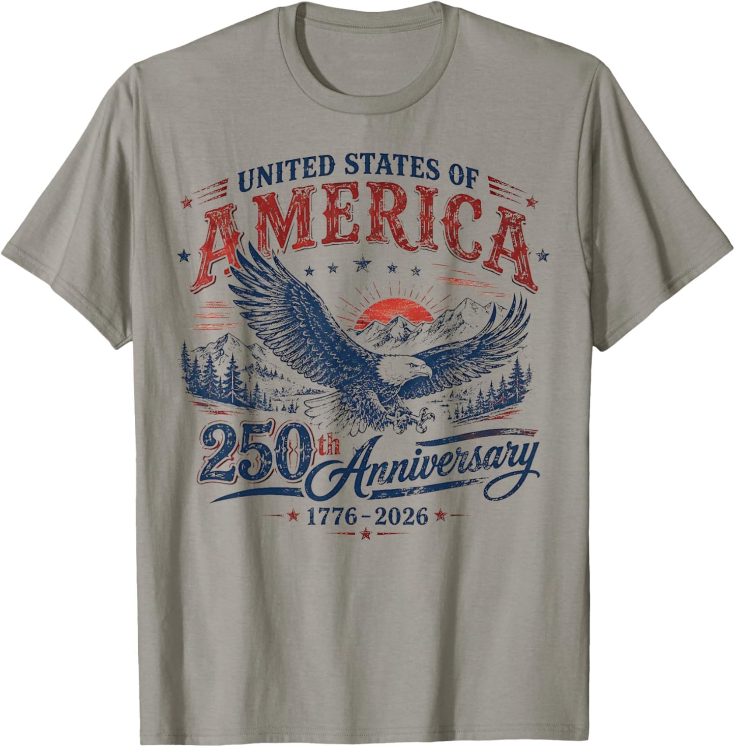 250 Years American 1776 Eagle 4th of July 250th Anniversary T-Shirt - T-Shirt | Sand