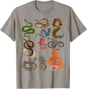 Types Of Snakes Educational Herpetologist Kids Boys Girls T-Shirt - T-Shirt | Sand