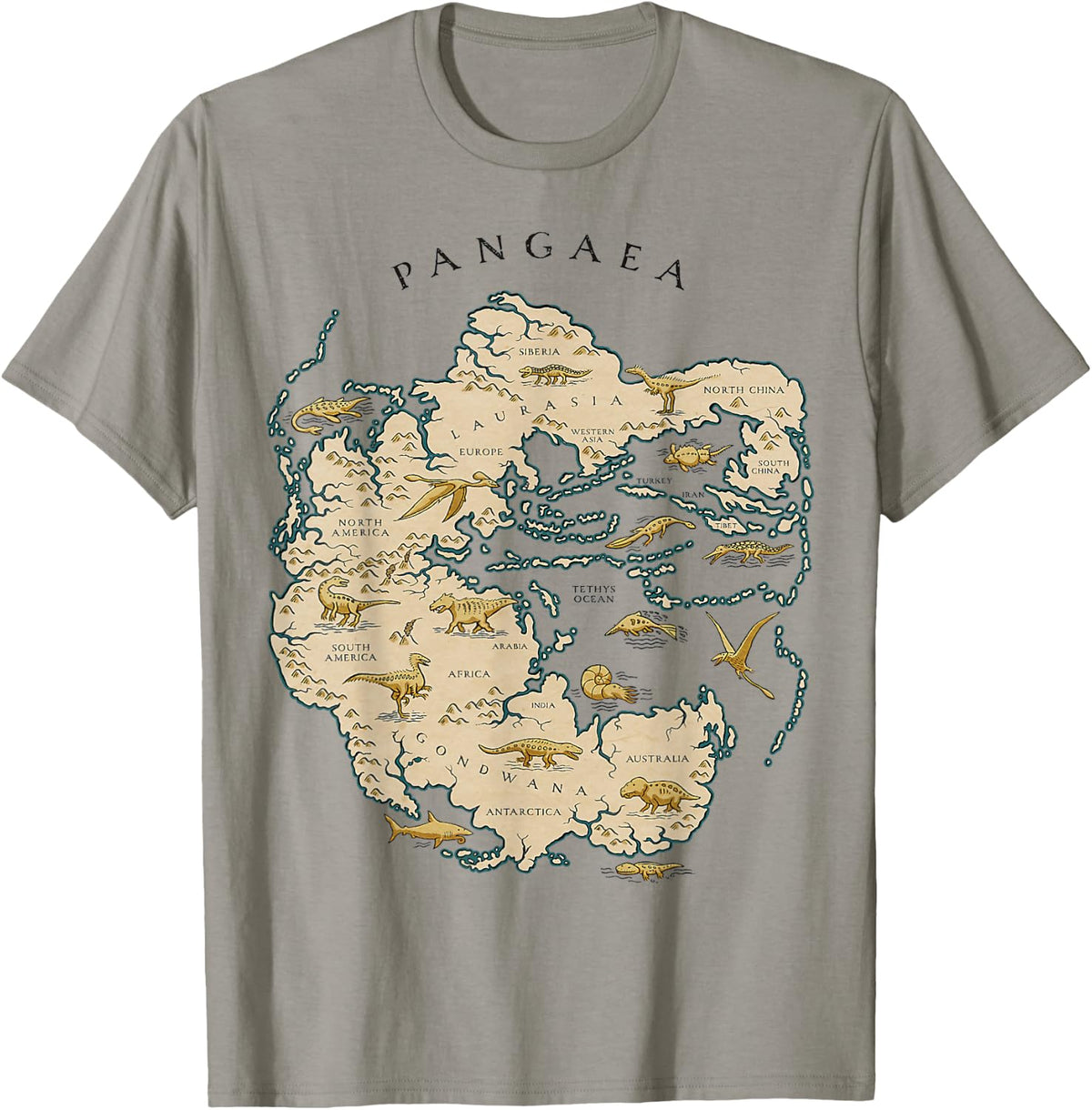 Reunite Pangaea World Map History Geology Earth Geologist T-Shirt - T-Shirt | Sand