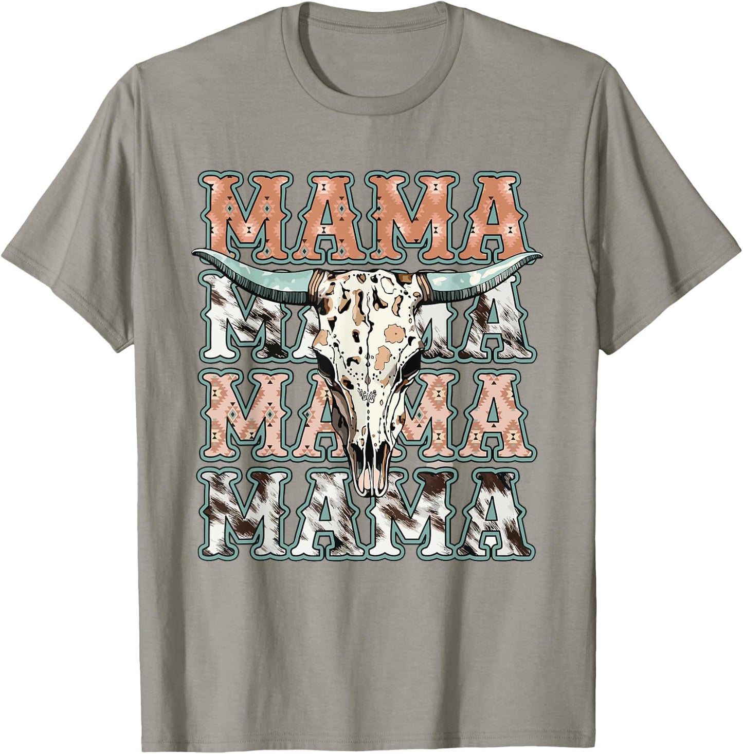 Groovy Mama Western Cow Skull Matching Family Mother's Day T-Shirt - T-Shirt | Sand
