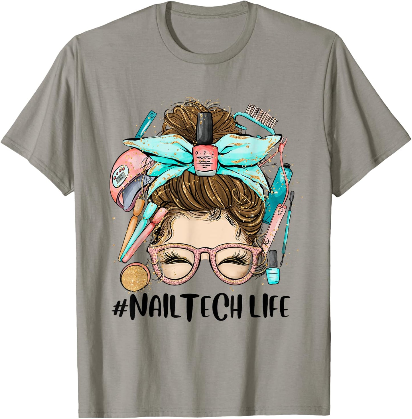 Manicurist Nail Tech Life Nail Hustler Artist Technician T-Shirt - T-Shirt | Sand