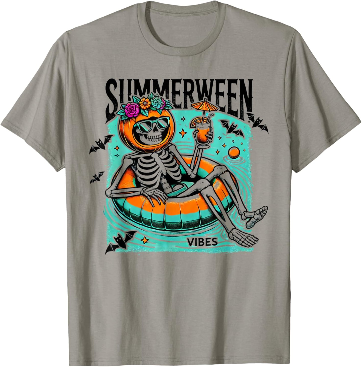 Summerween Vibes - Halloween Summer Fun T-Shirt - T-Shirt | Sand