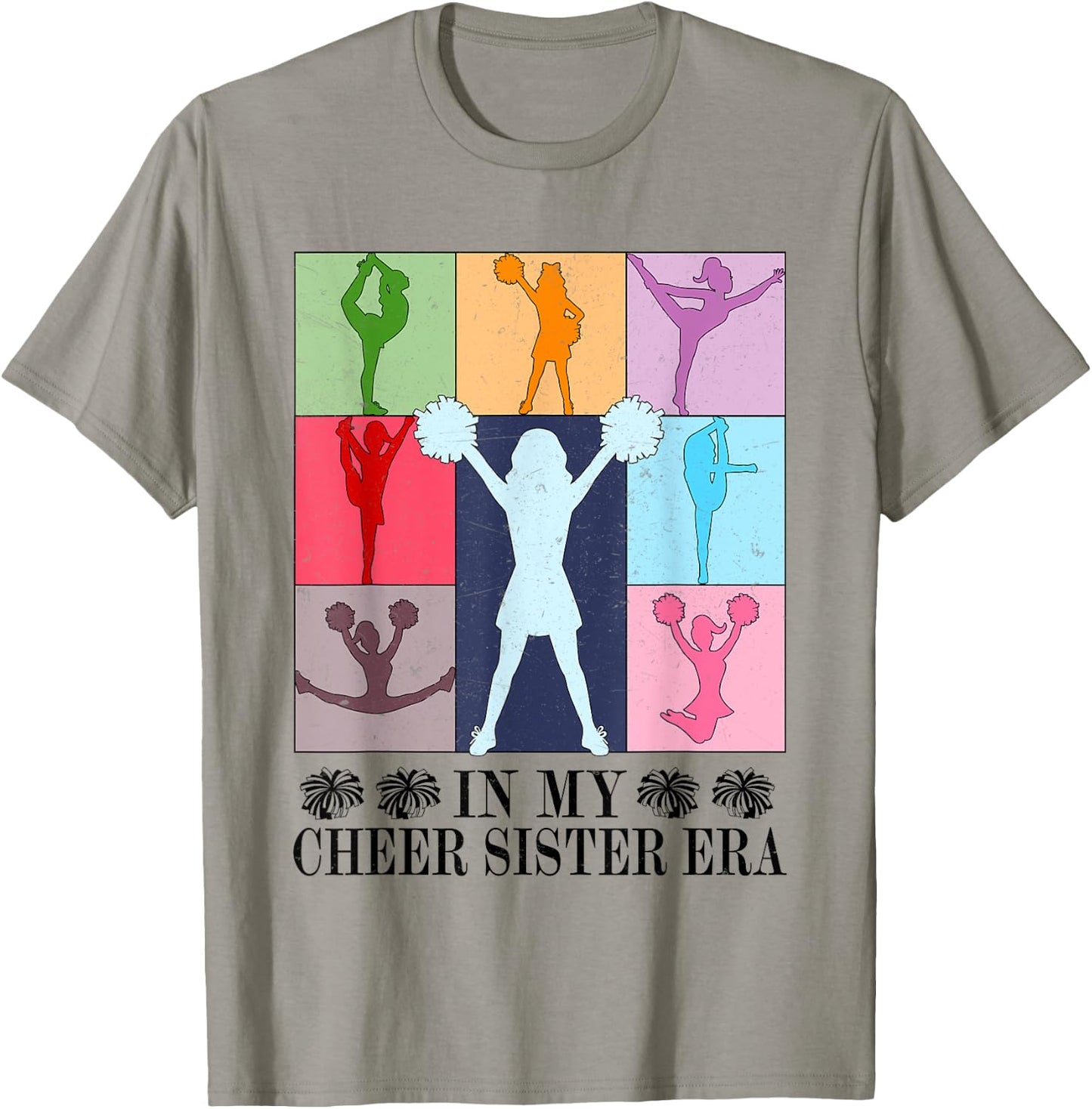In My Cheer Sister Era Cheer Life Cheerleading Cheerleader T-Shirt - T-Shirt | Sand