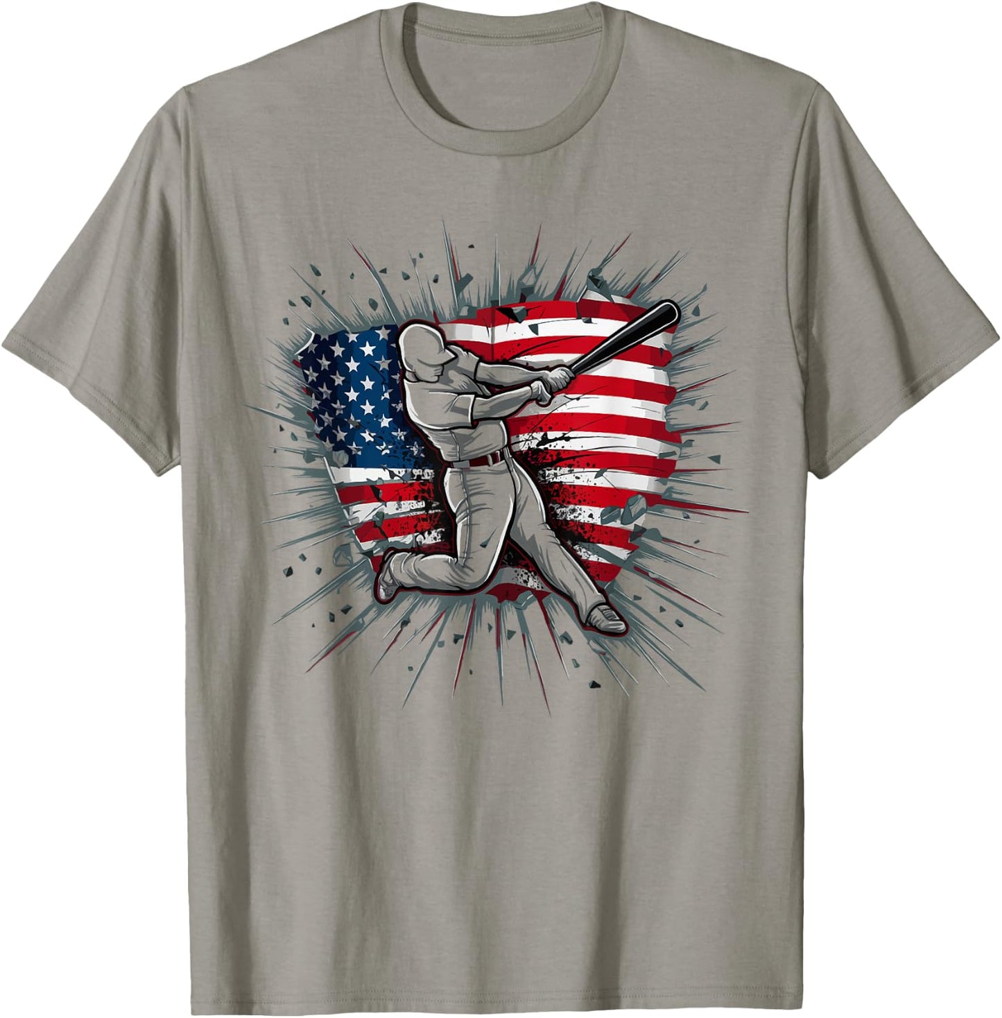 Patriotic Baseball 4th of July US American Flag Boys Vintage T-Shirt - T-Shirt | Sand