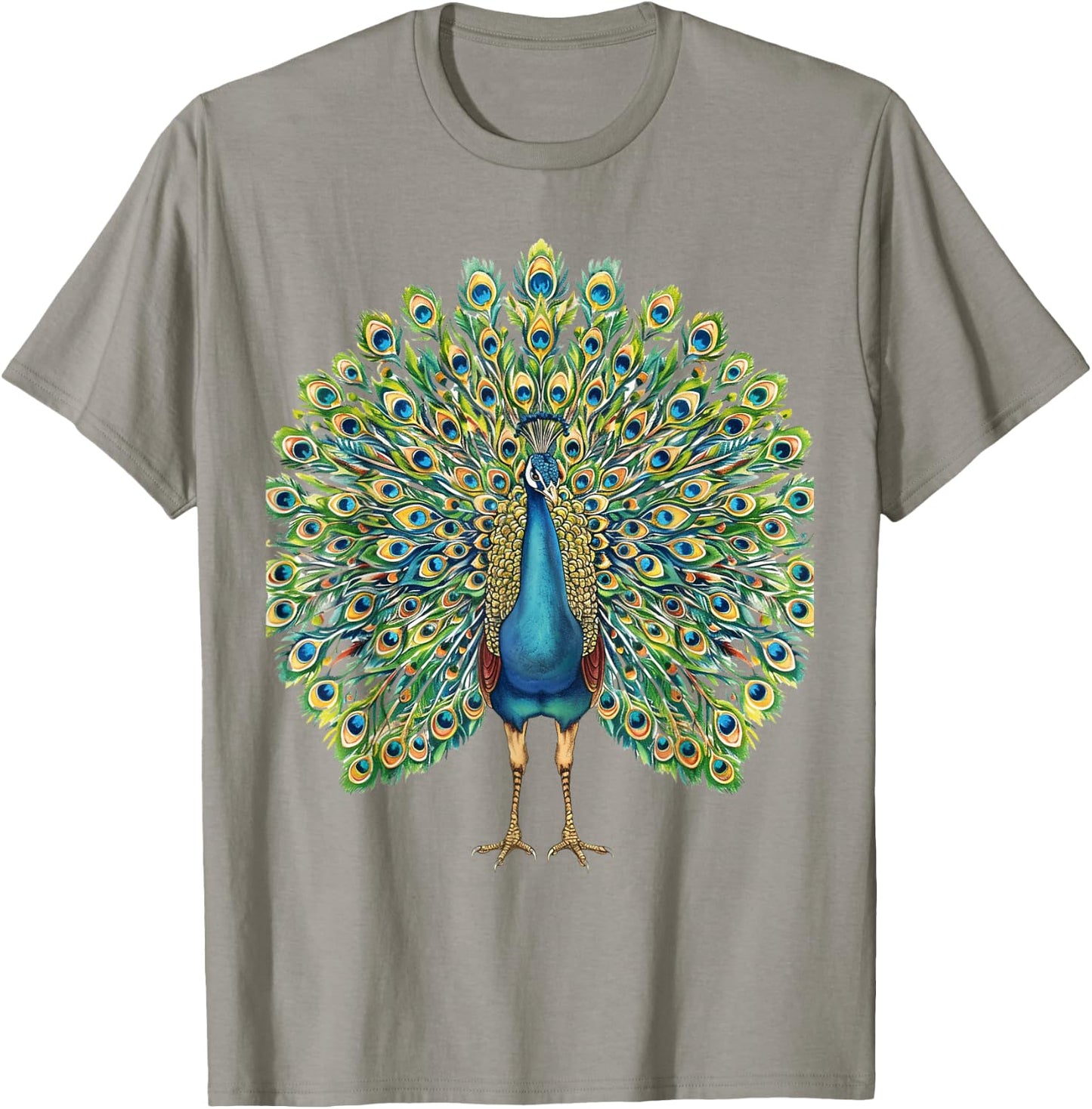 Detailed Peacock Art Nature Lovers T-Shirt - T-Shirt | Sand