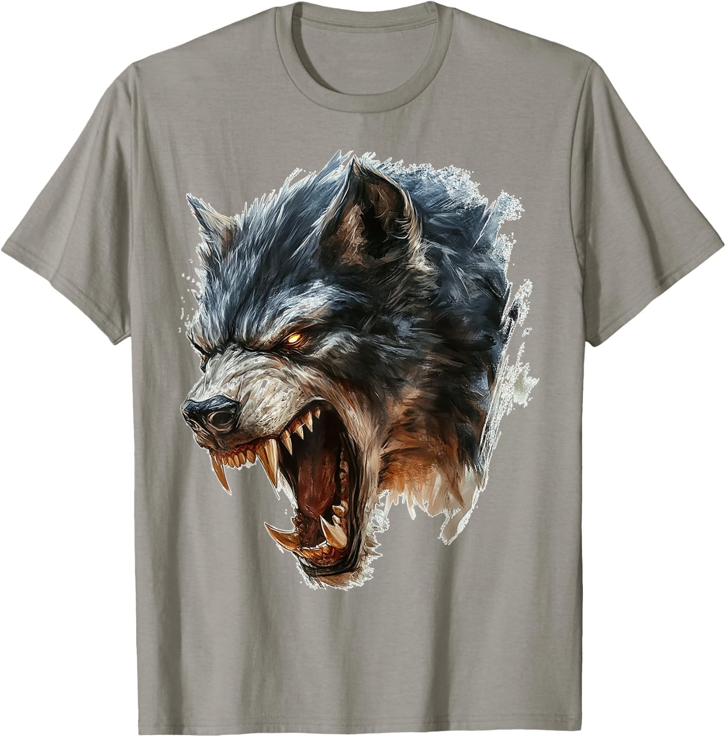 Werewolf Mythical Motif Fantasy Illustration Werewolf T-Shirt - T-Shirt | Sand