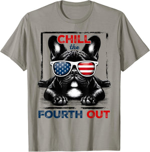 Chill The Fourth Out Funny 4th Of July Cute French Bulldog T-Shirt - T-Shirt | Sand