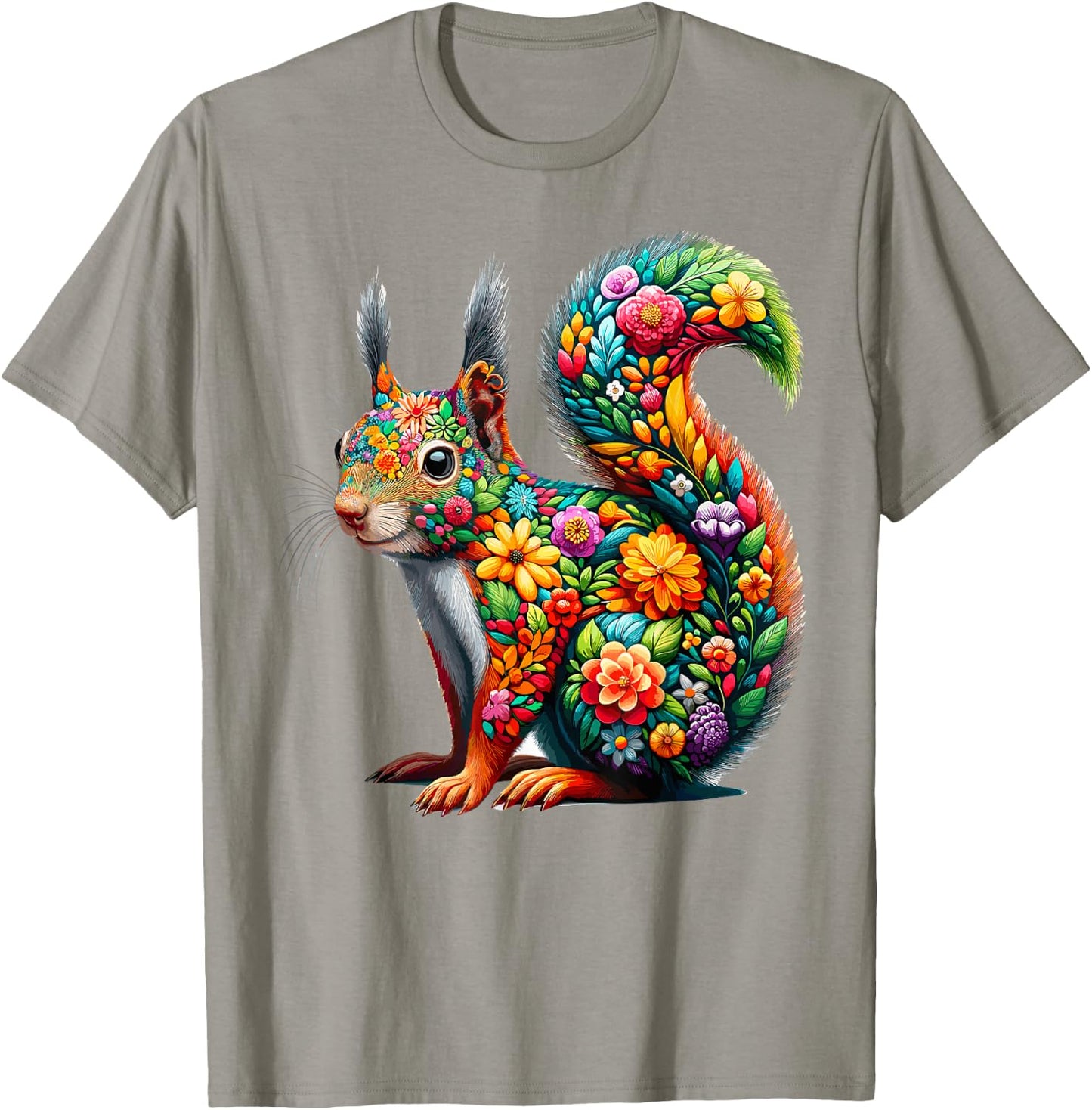 Floral Aesthetic Squirrel Lover Shirt Squirrel T-Shirt - T-Shirt | Sand