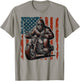 Bigfoot Motorcycle Lovers American flag Motorcycle Rider T-Shirt - T-Shirt | Sand