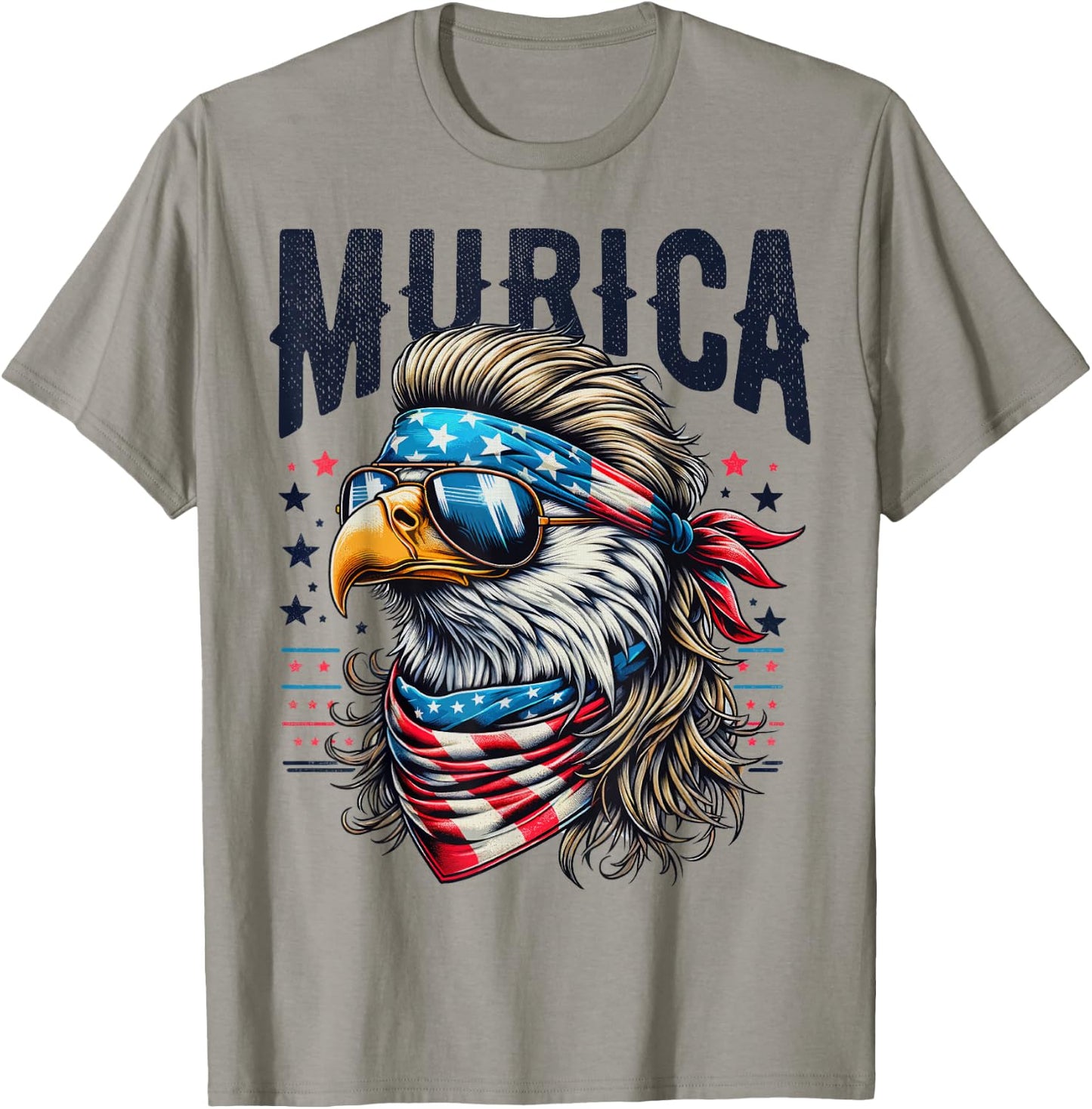 4th of July Patriotic Funny Eagle July 4th USA Murica T-Shirt - T-Shirt | Sand