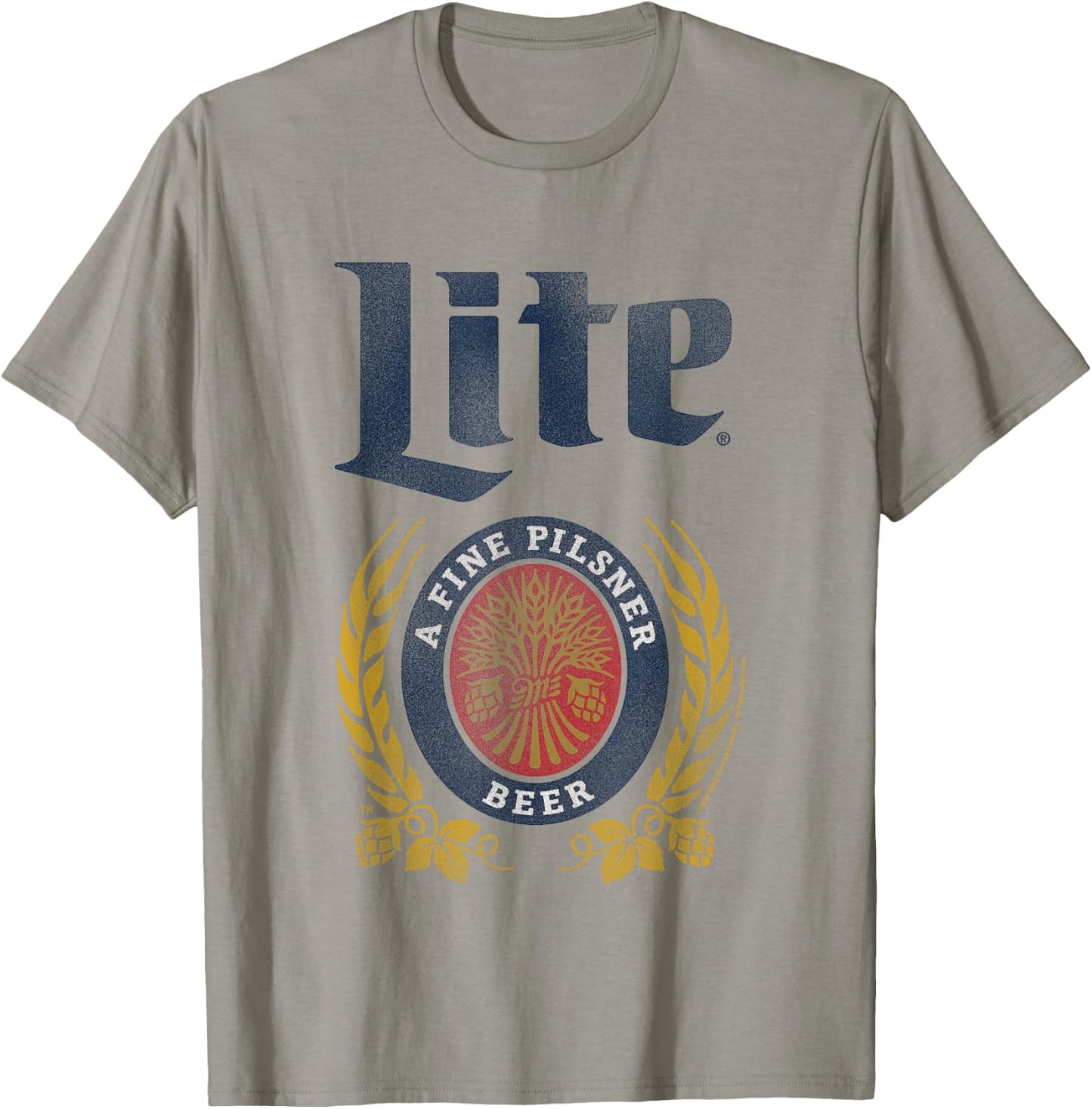 Miller Lite A Fine Pilsner Vintage Beer Label T-Shirt - T-Shirt | Sand