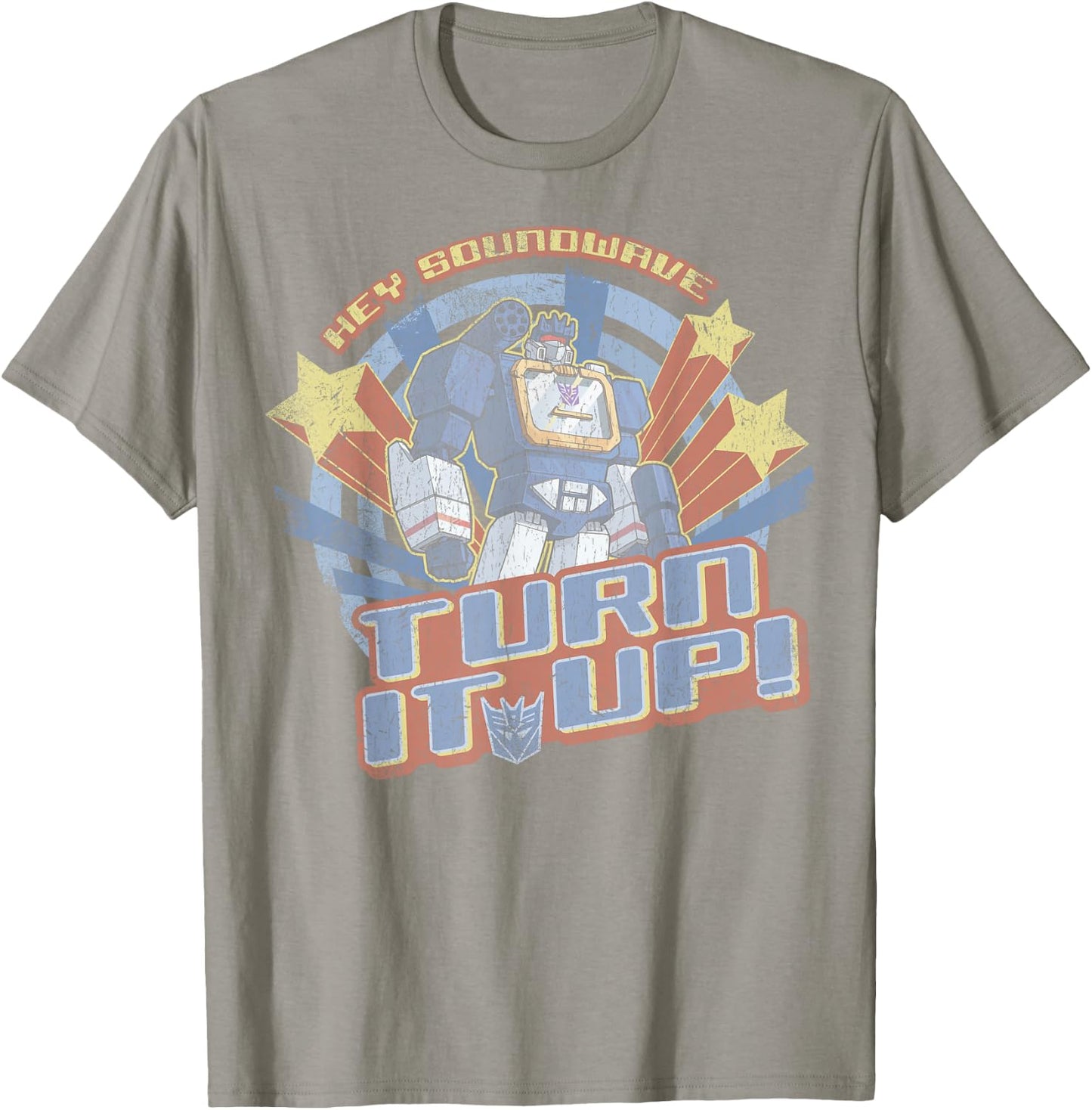 Transformers Hey Soundwave Turn It Up Classic Retro Logo T-Shirt - T-Shirt | Sand