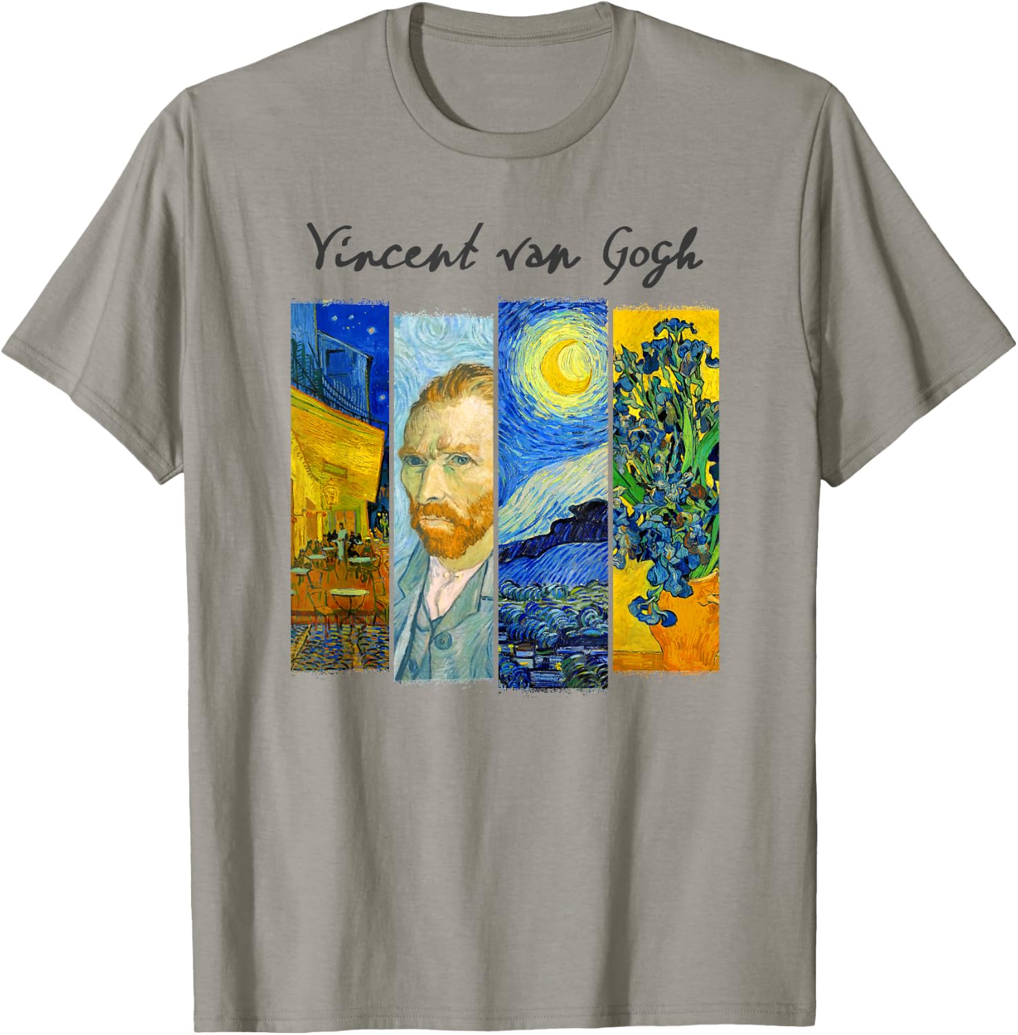Famous Van Gogh Paintings Art Starry Night Flowers Portrait T-Shirt - T-Shirt | Sand