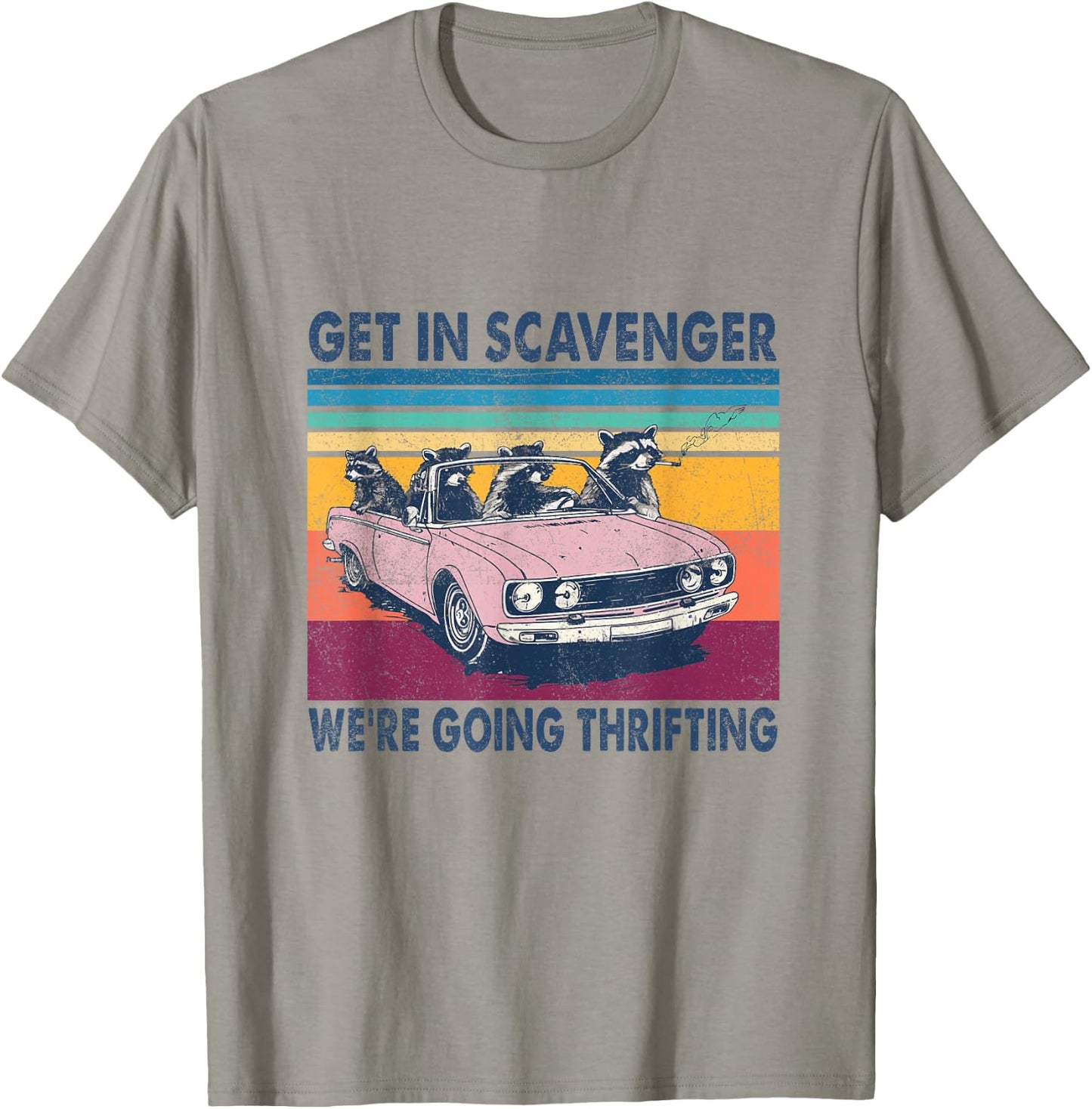 Get In Scavenger We're Going Thrifting Retro 70s T-Shirt - T-Shirt | Sand