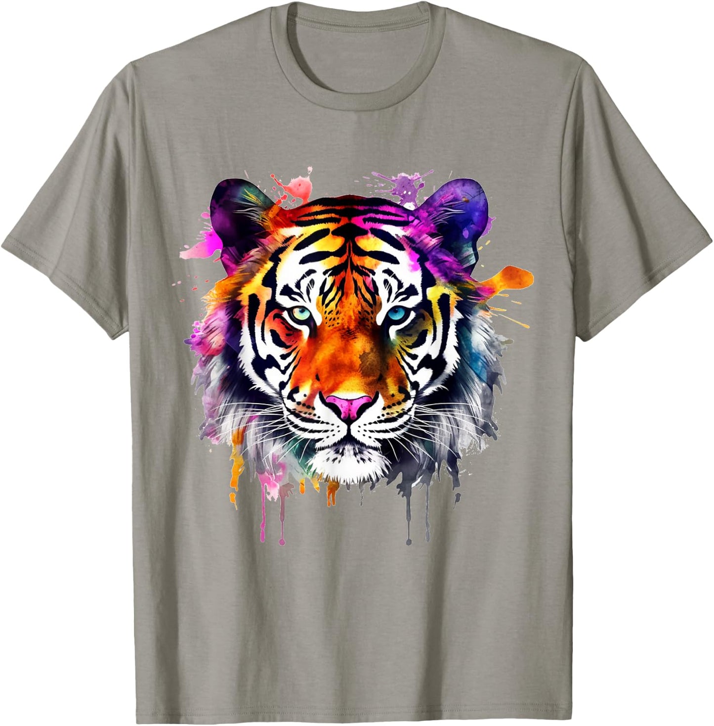 Tiger Colourful Artwork - Animal Art Motif Tiger T-Shirt - T-Shirt | Sand