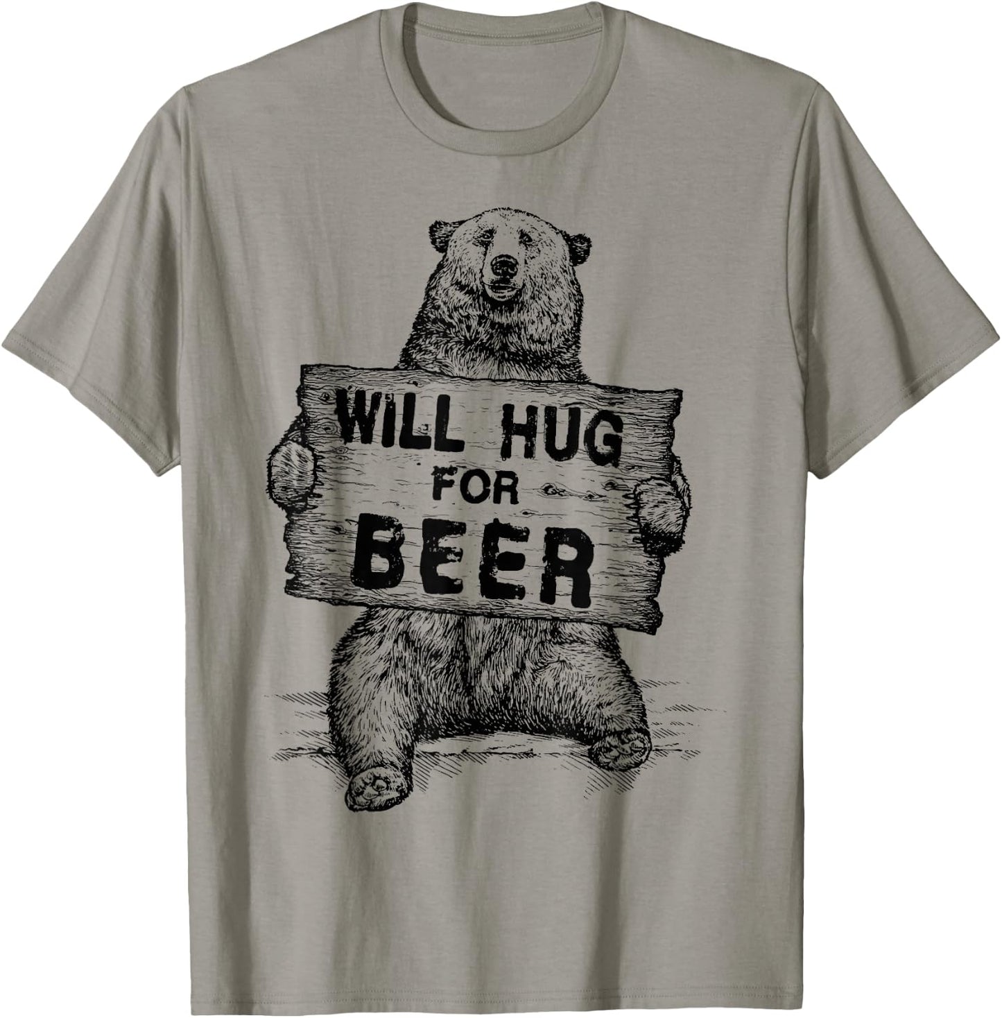 Bear Hug For Beer Vintage Rustic T-Shirt - T-Shirt | Sand