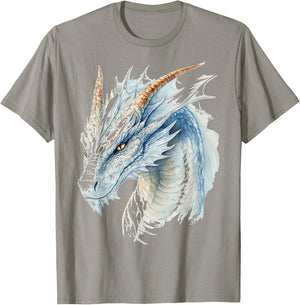 White Dragon Motif Mythical Illustration White Dragon T-Shirt - T-Shirt | Sand