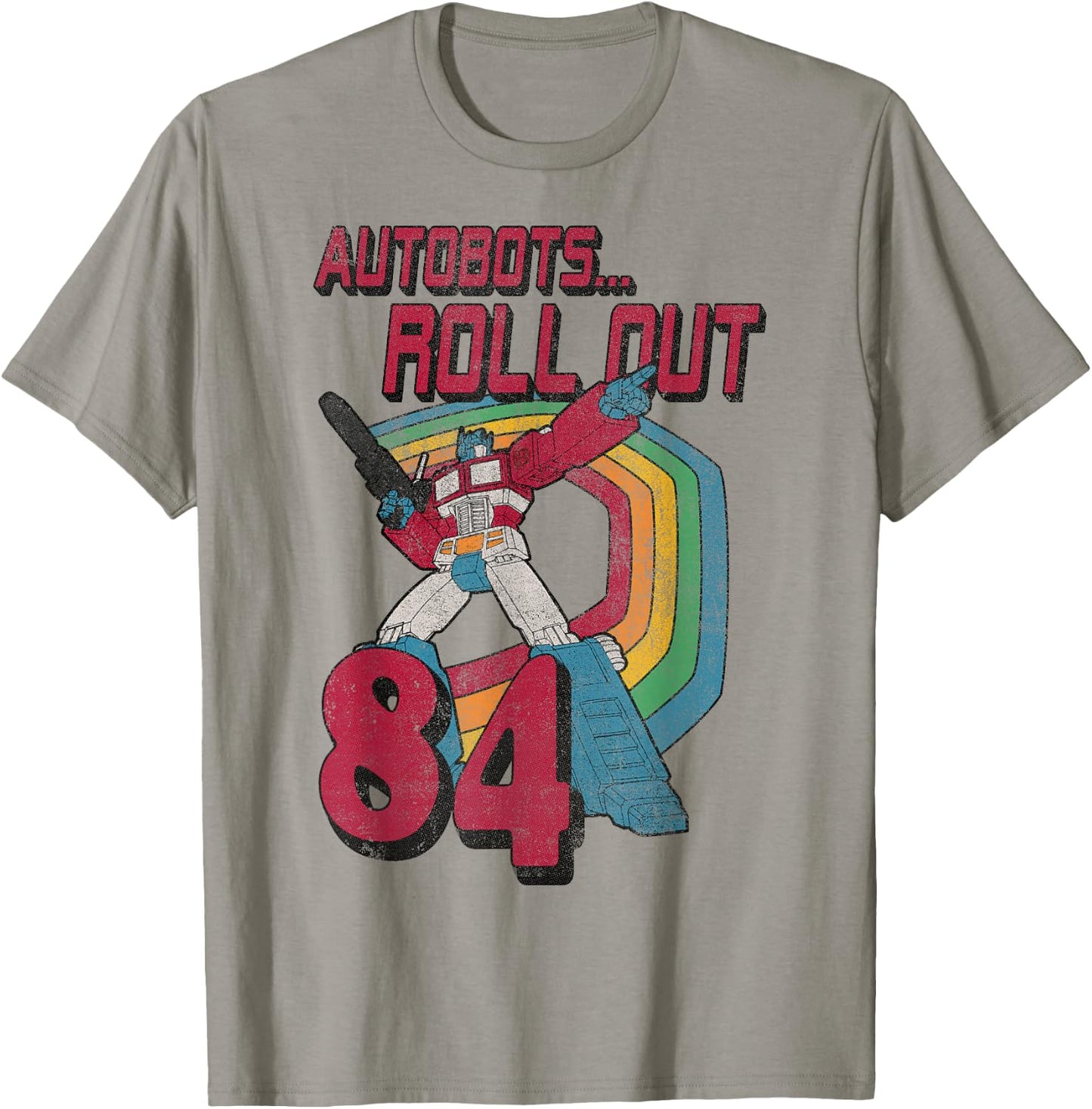 Transformers Autobots Retro Roll Out 84 Rainbow Stripe T-Shirt - T-Shirt | Sand