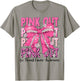 Pink Out Football Team Breast Cancer Awareness Coquette Bow T-Shirt - T-Shirt | Sand