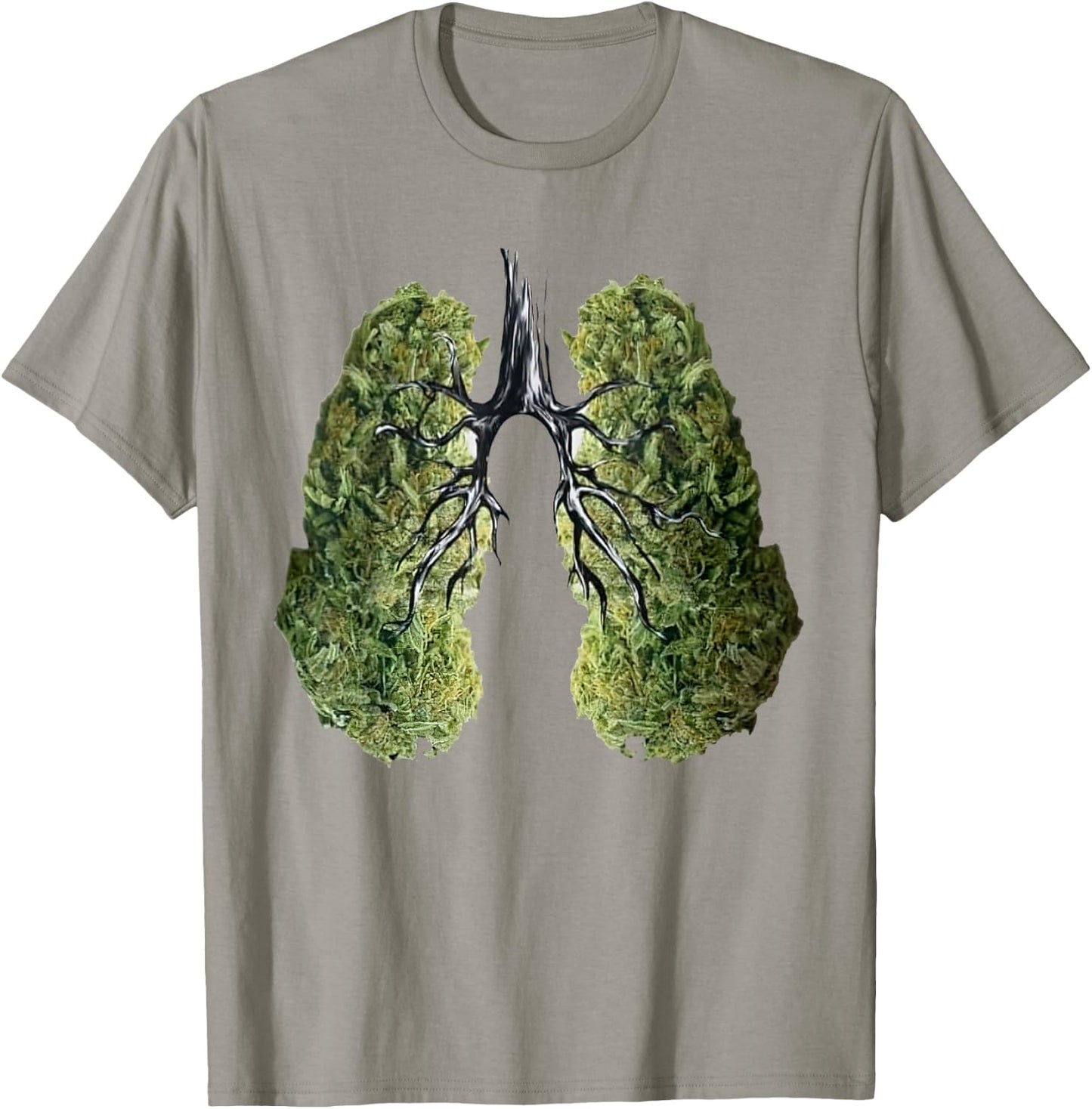 Lungs Weeds Cannabis Marijuana Funny Smoking 420 Holiday T-Shirt - T-Shirt | Sand