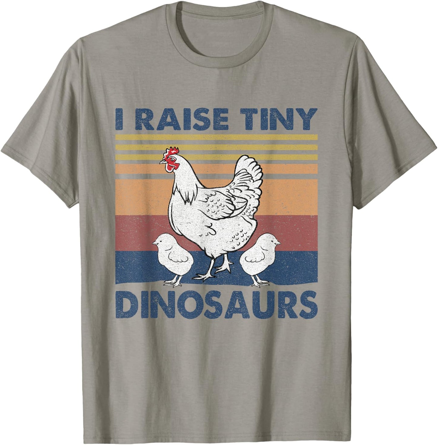 Funny I Raise Tiny Dinosaurs Chicken Joke Farmer Men Women T-Shirt - T-Shirt | Sand