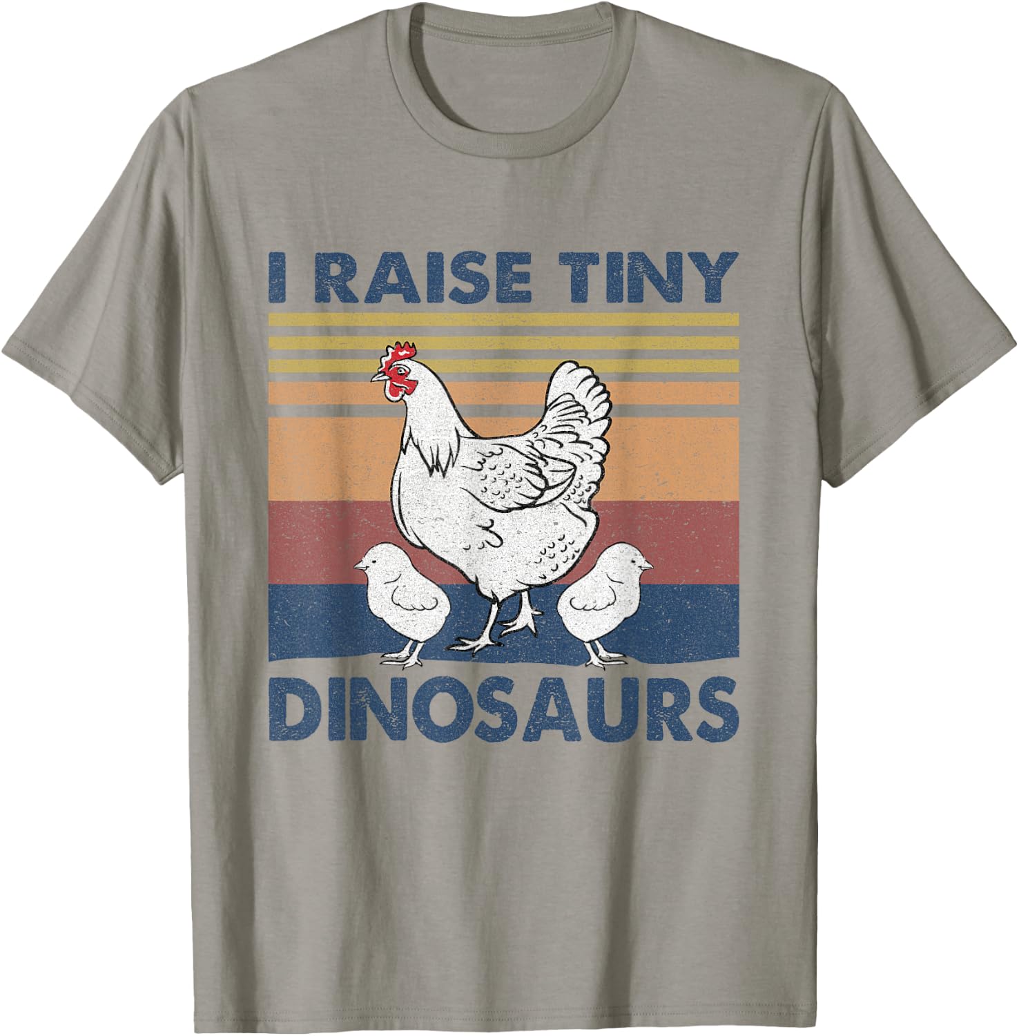 Funny I Raise Tiny Dinosaurs Chicken Joke Farmer Men Women T-Shirt - T-Shirt | Sand