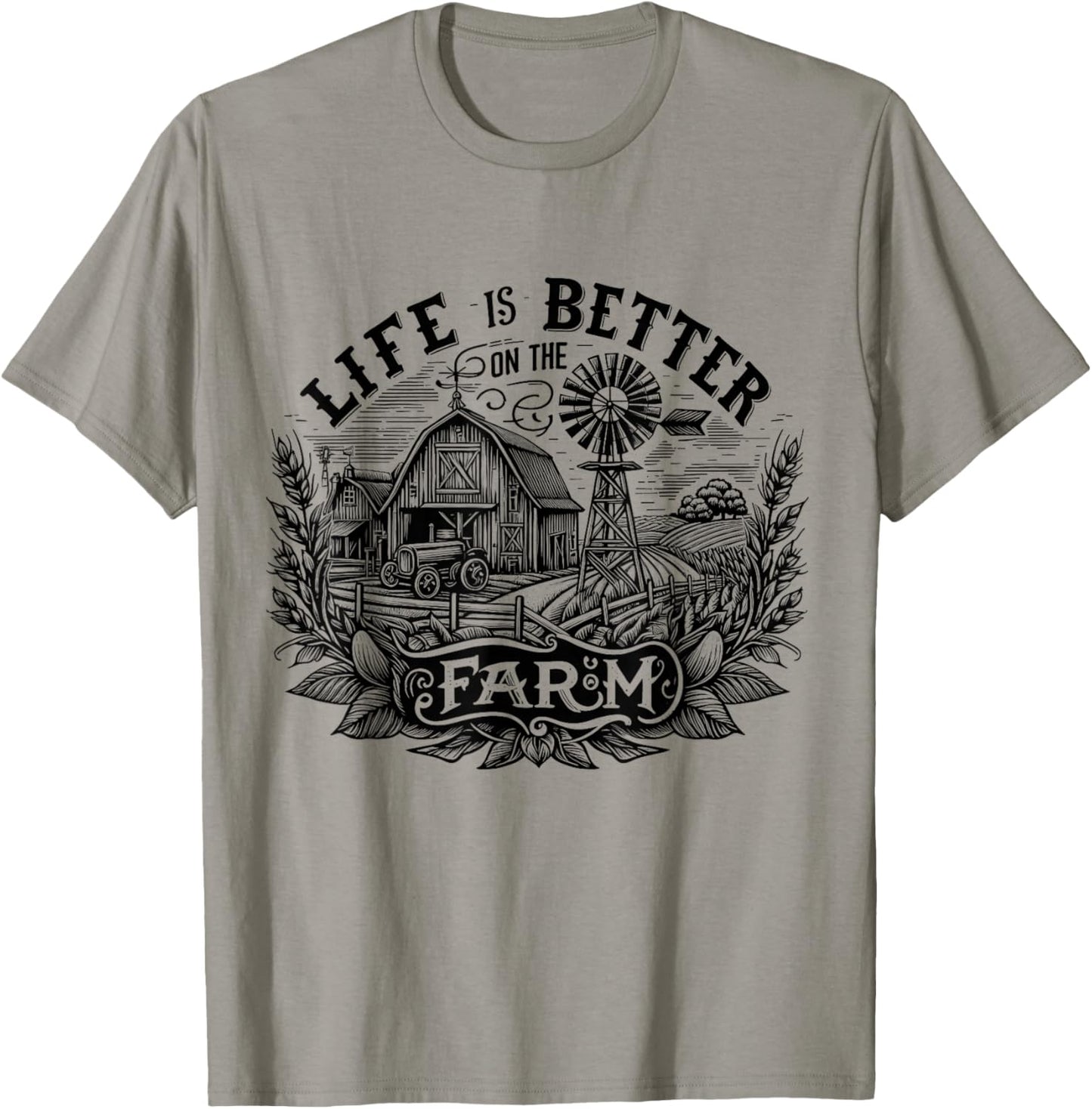 Funny Farming Life is Better On The Farm Farm Lover T-Shirt - T-Shirt | Sand