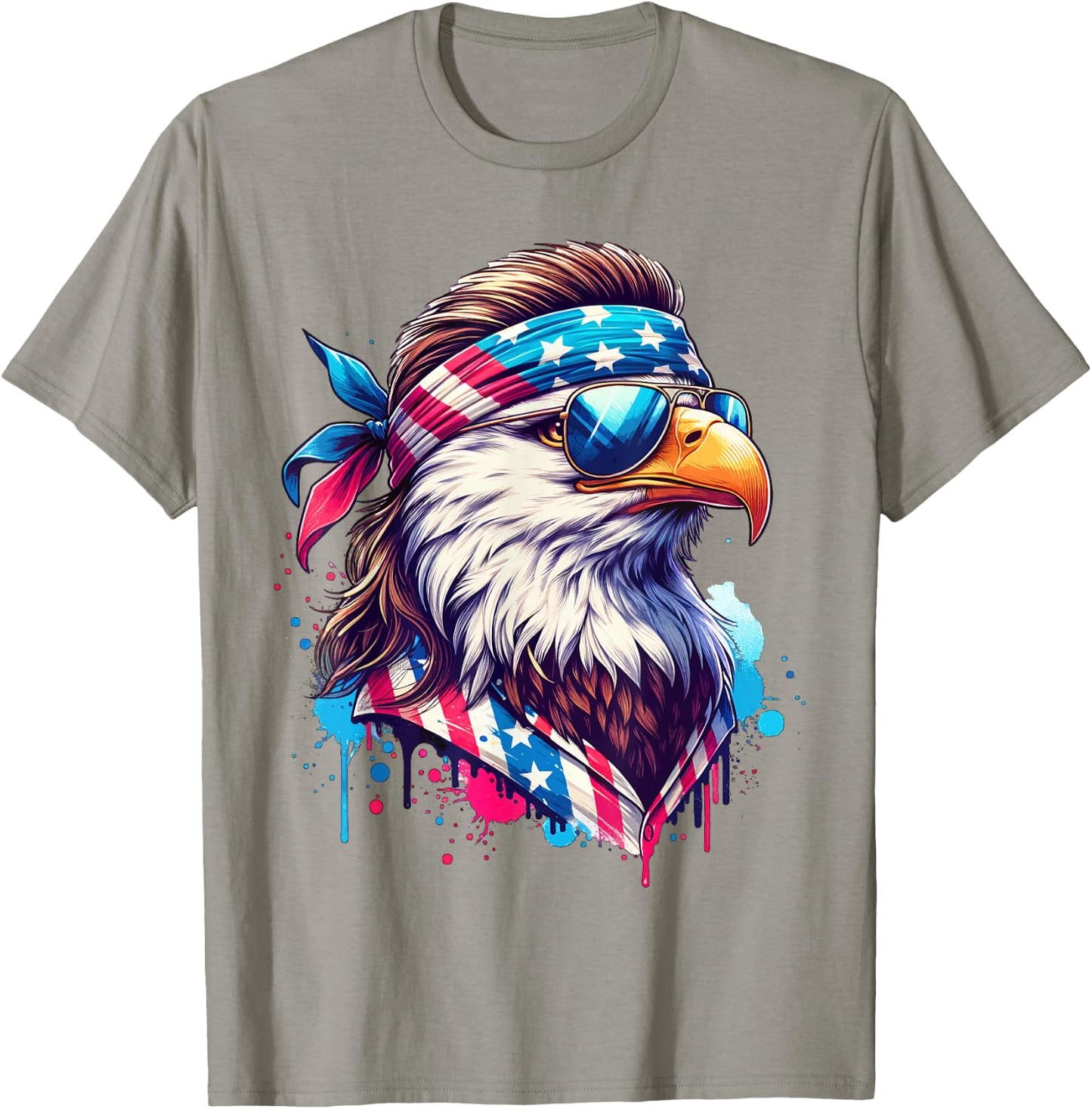4th of July Patriotic Funny Eagle July 4th USA Murica T-Shirt - T-Shirt | Sand