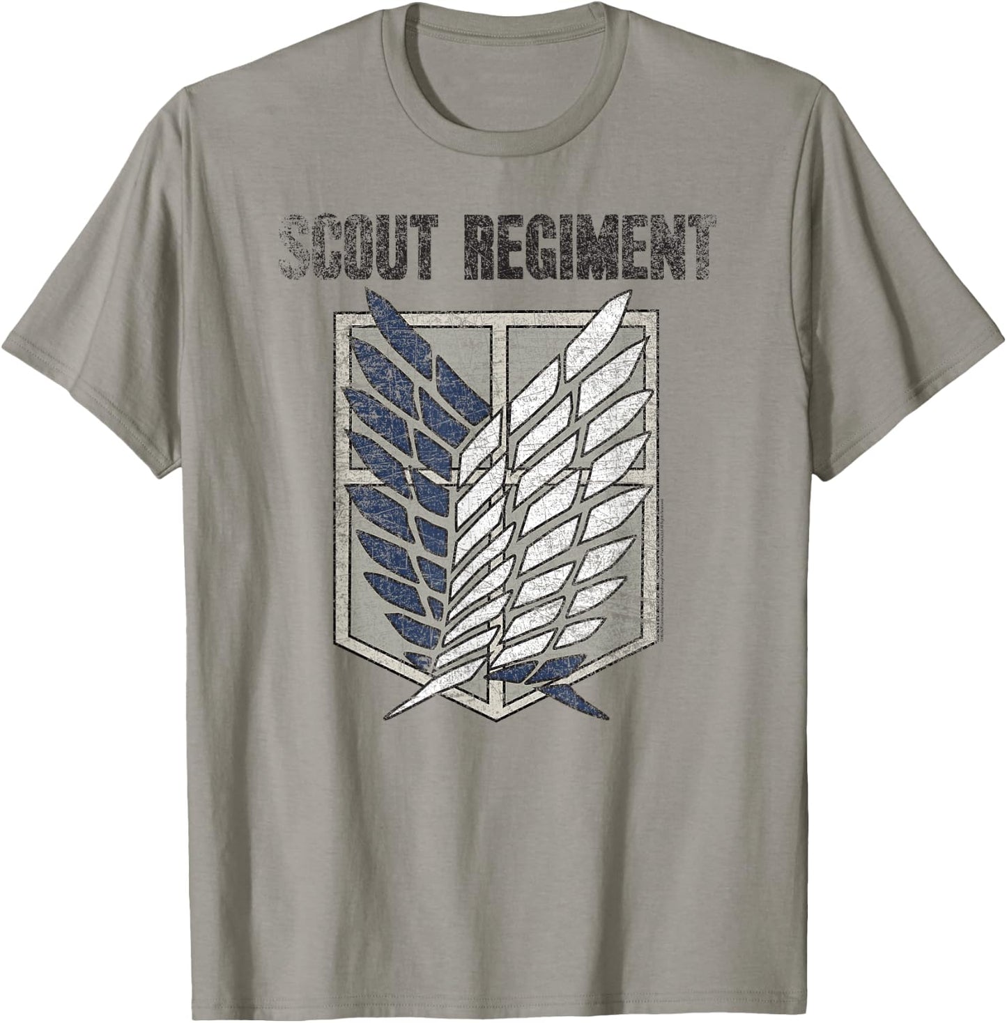 Ripple Junction Attack on Titan Distressed Survey Corps Emblem AOT Anime -Adults T-Shirt - T-Shirt | Sand
