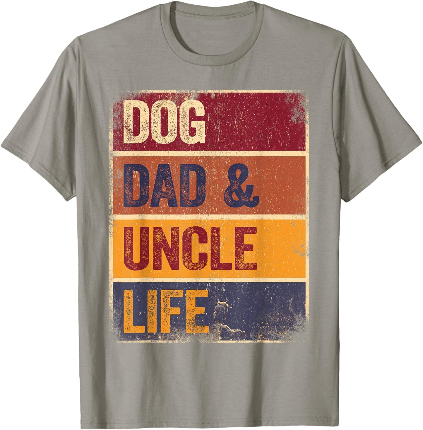 Rockin The Dog Dad Uncle Life Retro Men Dog Loving Uncle T-Shirt - T-Shirt | Sand