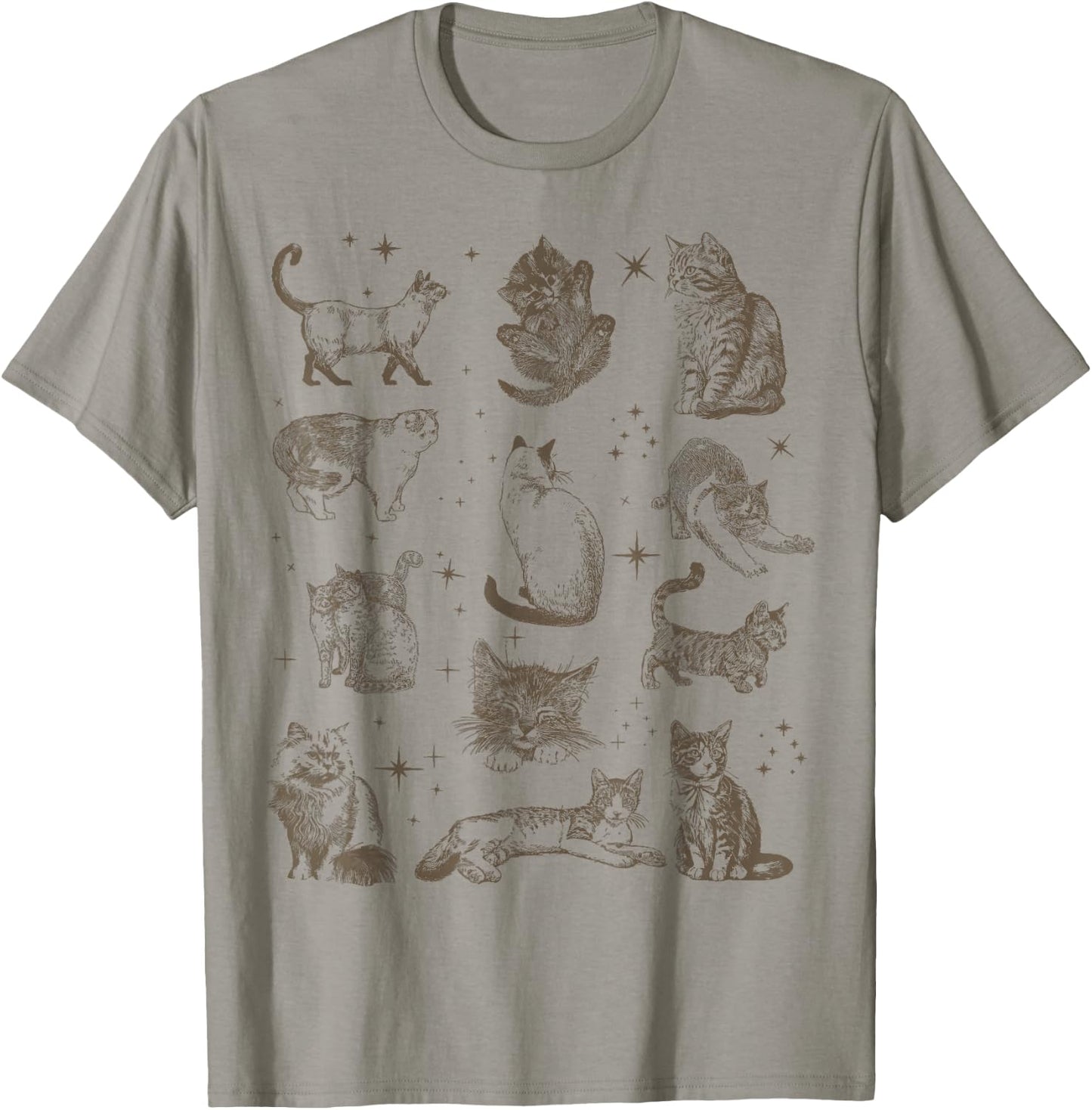 Vintage 90s Tattoo Retro Cats In Space T-Shirt - T-Shirt | Sand