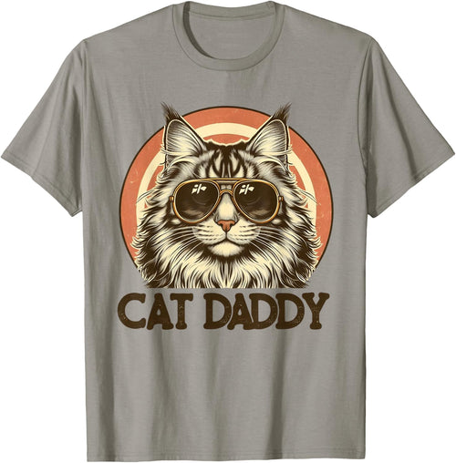 Cat Daddy Cool Maine Coon Cat Father's Day Retro Cat Dad