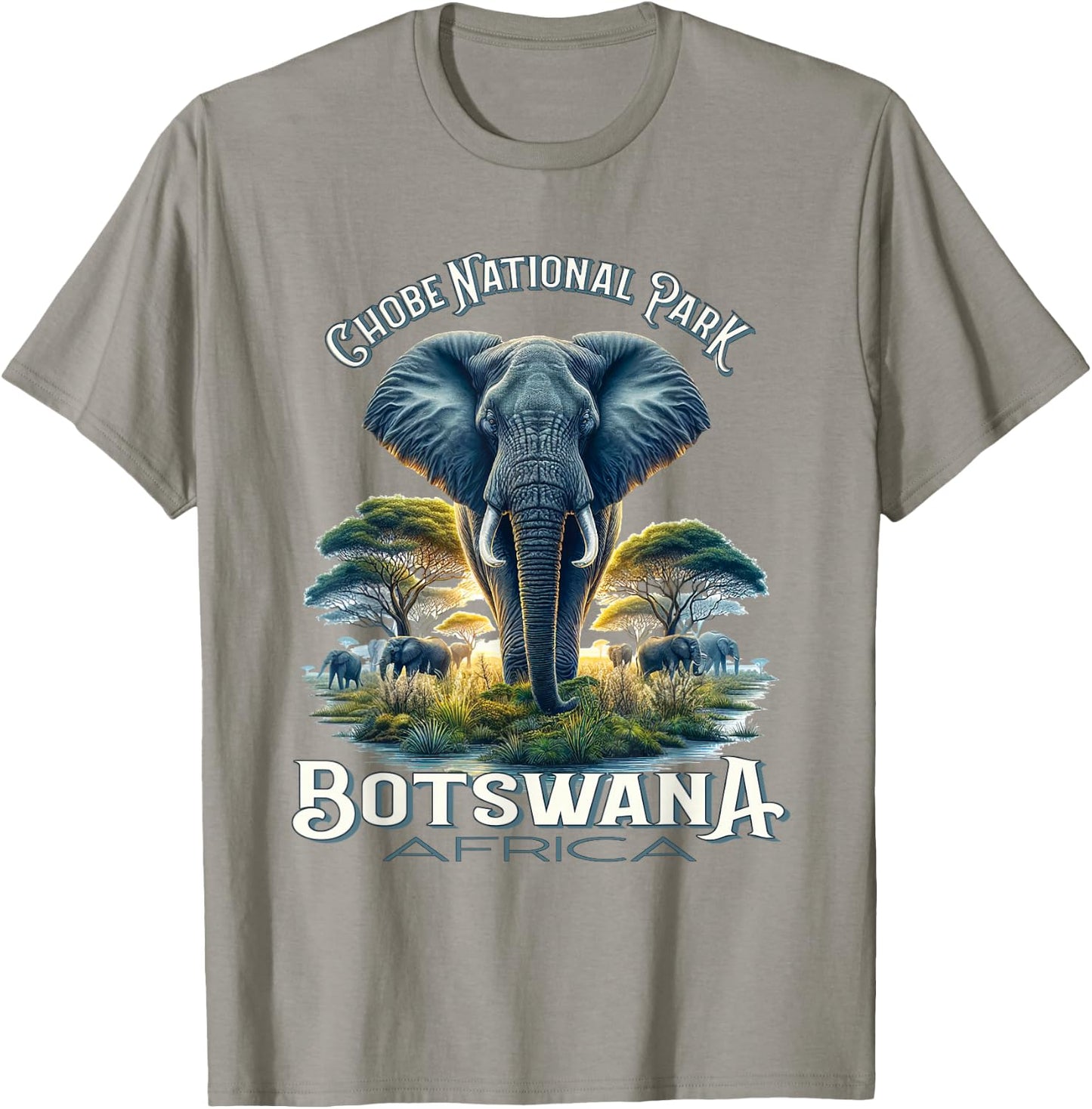 Chobe National Park Botswana Africa Elephants Safari T-Shirt - T-Shirt | Sand