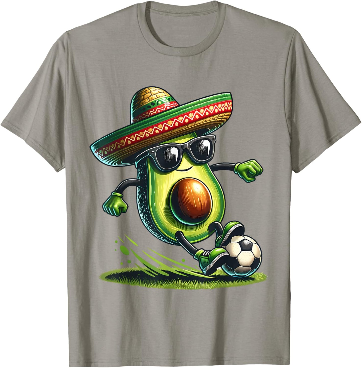 Funny Cinco De Mayo Avocado Showing Soccer Skills Outfit T-Shirt - T-Shirt | Sand