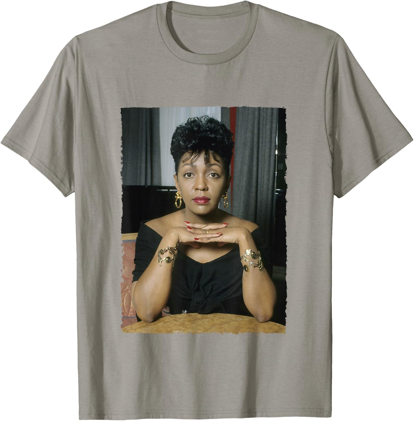Singer Anita Baker Distress Edge By Stephen Wright T-Shirt - T-Shirt | Sand