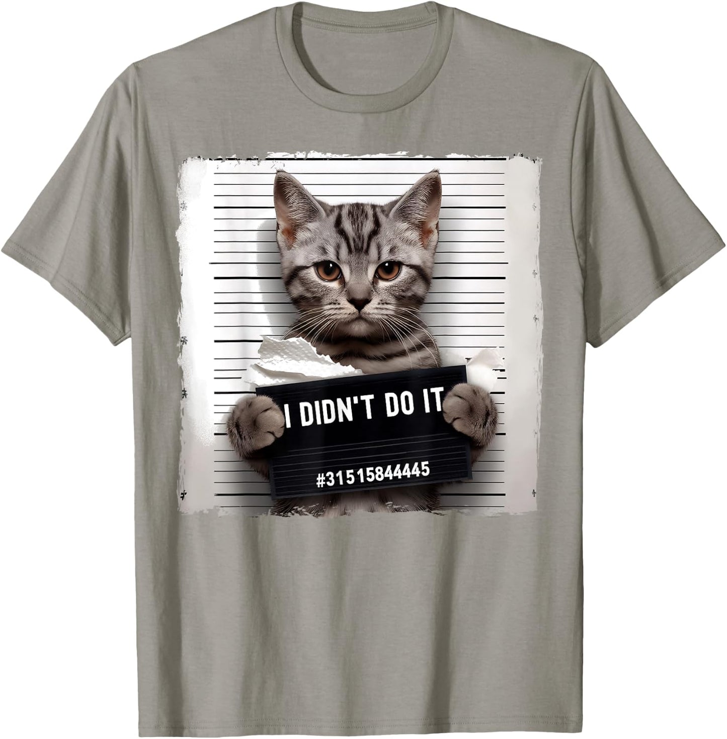 Funny Cat Meme Police Lineup I Didn't Do It Angry Kitten Men Women Kids T-Shirt - T-Shirt | Sand