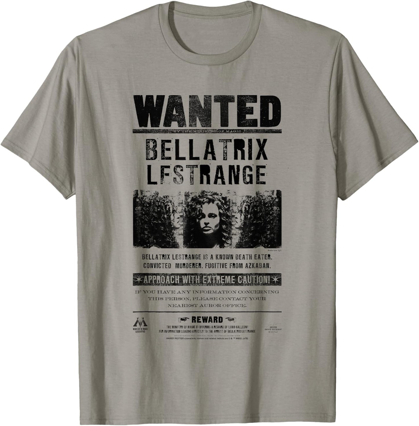 Harry Potter Bellatrix Lestrange Wanted Poster T-Shirt - T-Shirt | Sand
