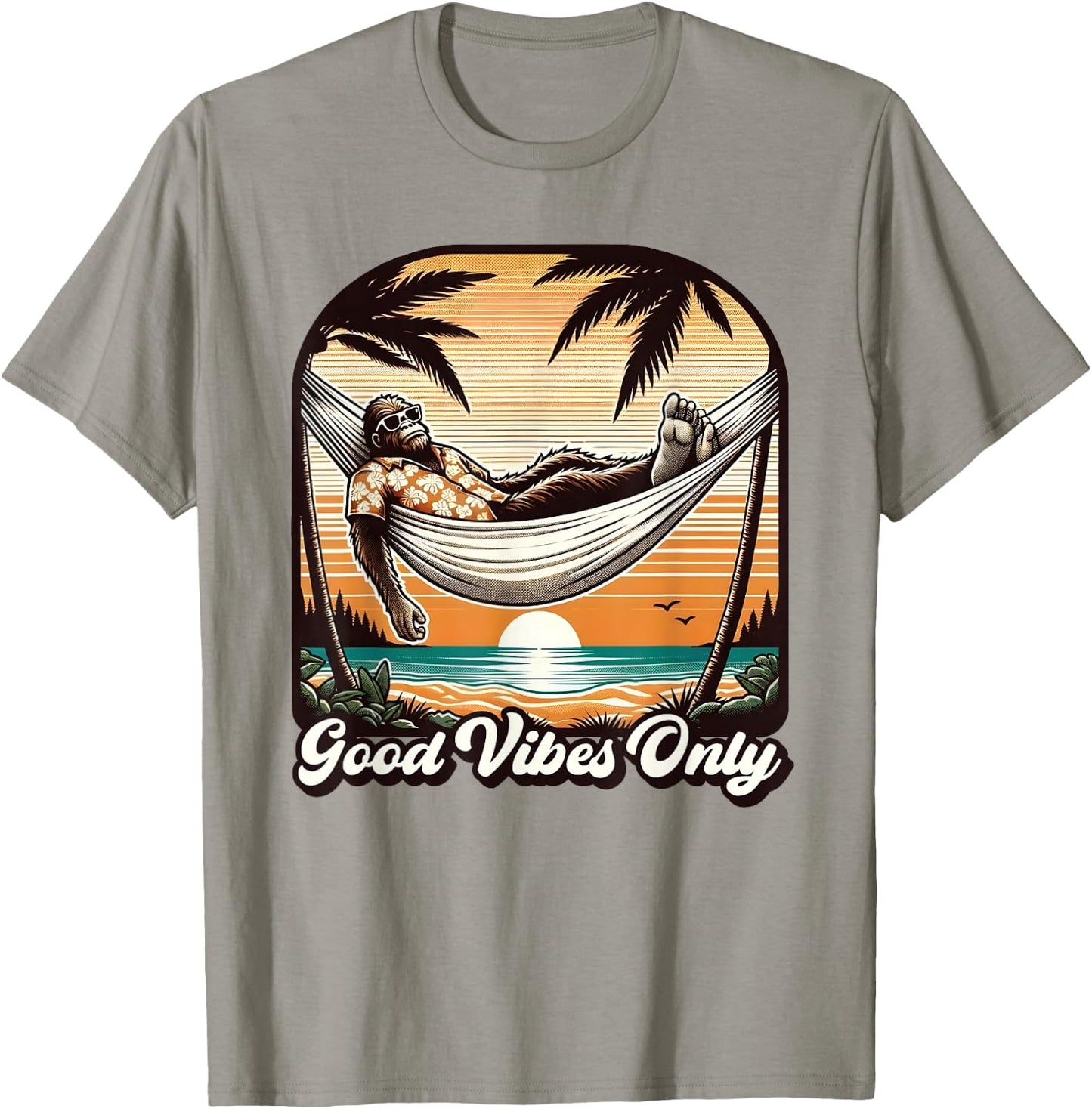 Funny Bigfoot Sasquatch Hawaiian Retro Beach Vacation Men T-Shirt - T-Shirt | Sand