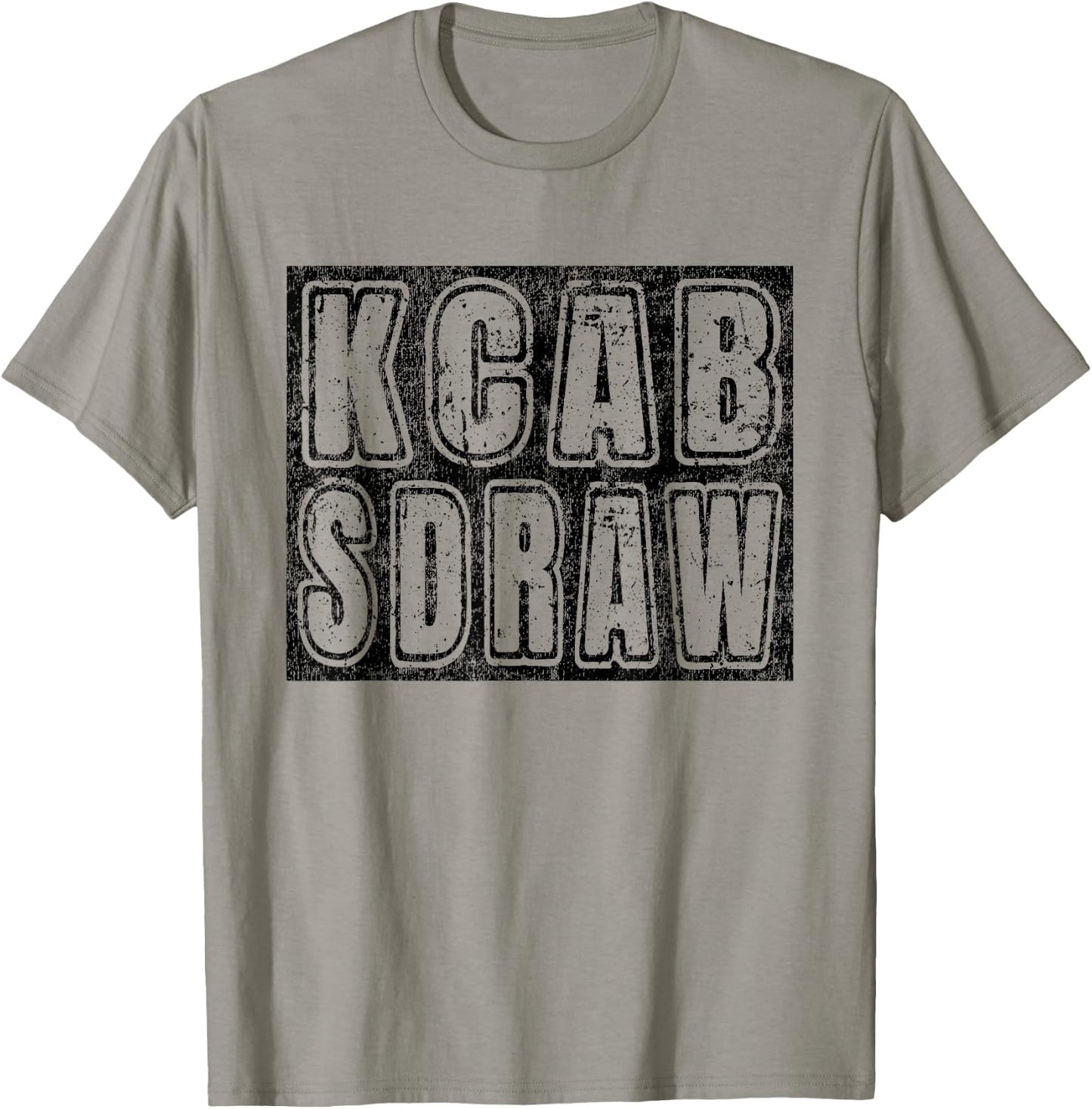 Backward Day - Vintage Box Graphic Wordart Backwards T-Shirt - T-Shirt | Sand