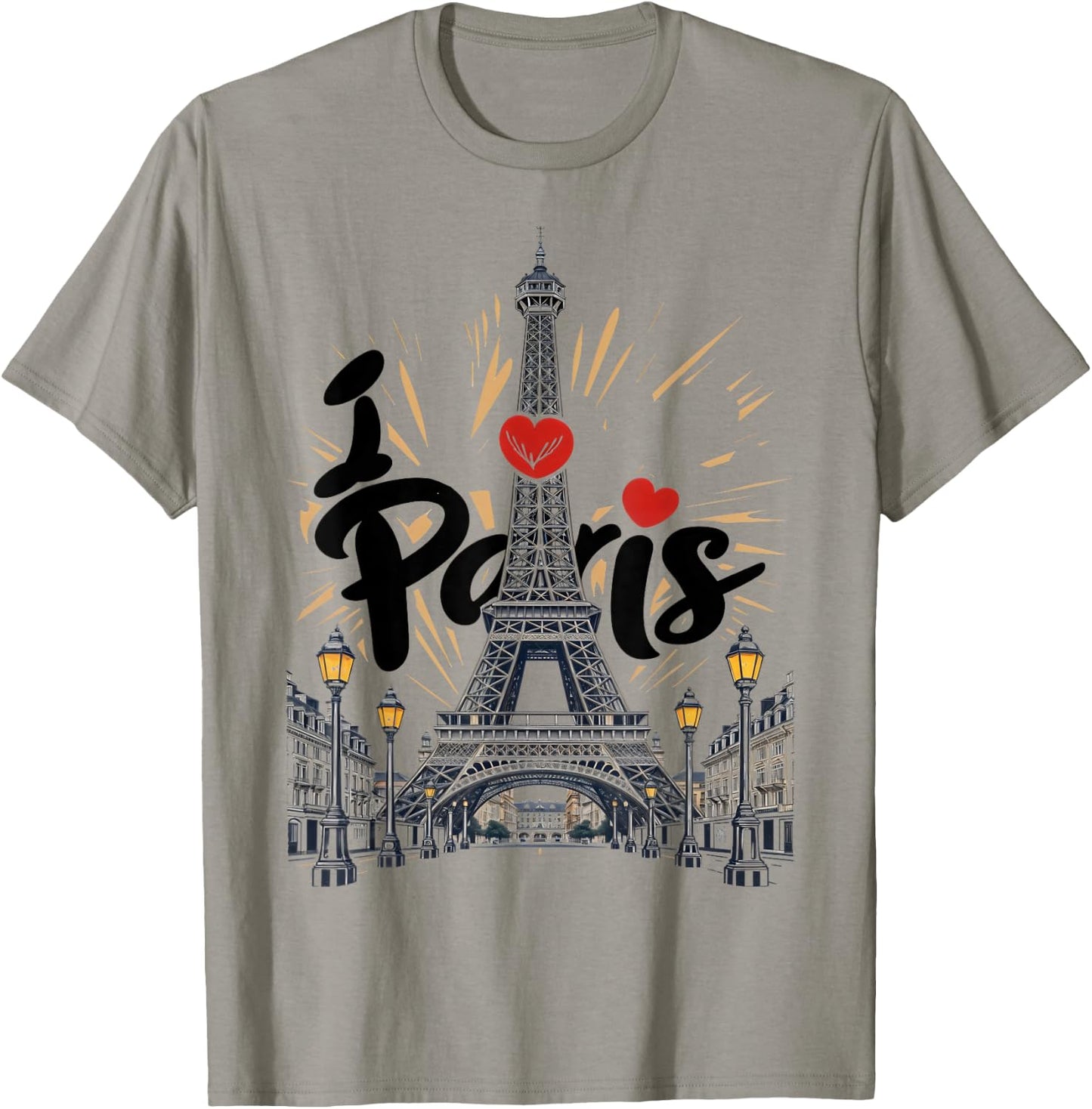 I Love Paris Eiffel Tower France, French Souvenir T-Shirt - T-Shirt | Sand