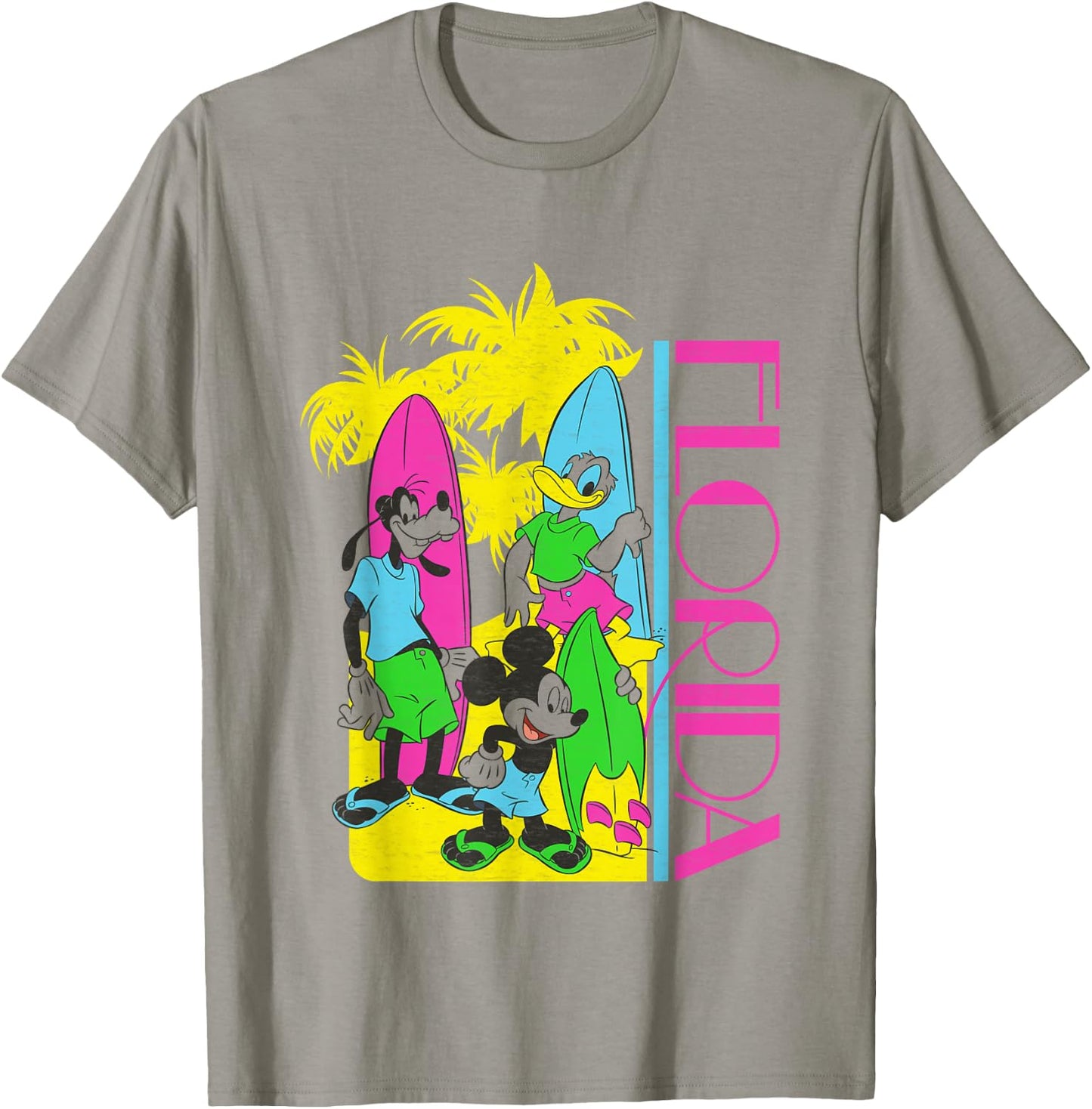 Disney Mickey And Friends Florida Ready To Surf Retro Logo T-Shirt - T-Shirt | Sand